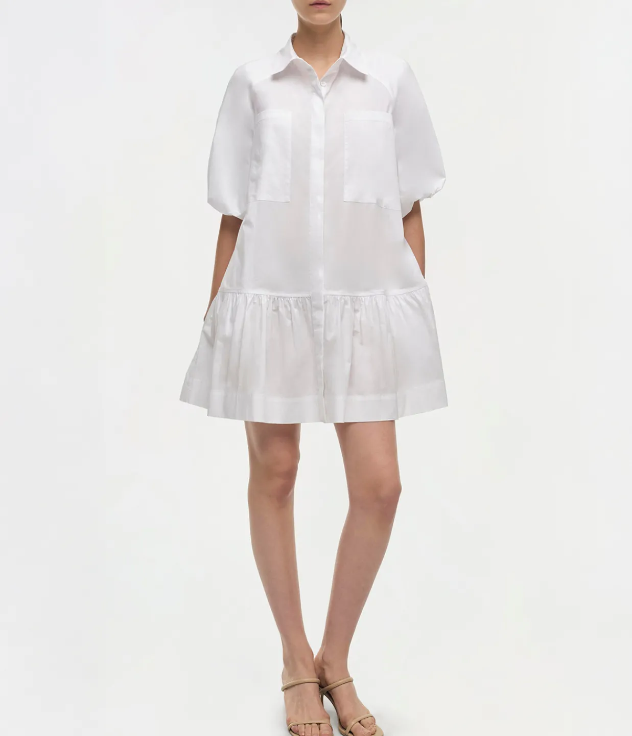 Simkhai Crissy Cotton Poplin Dress in White Discount
