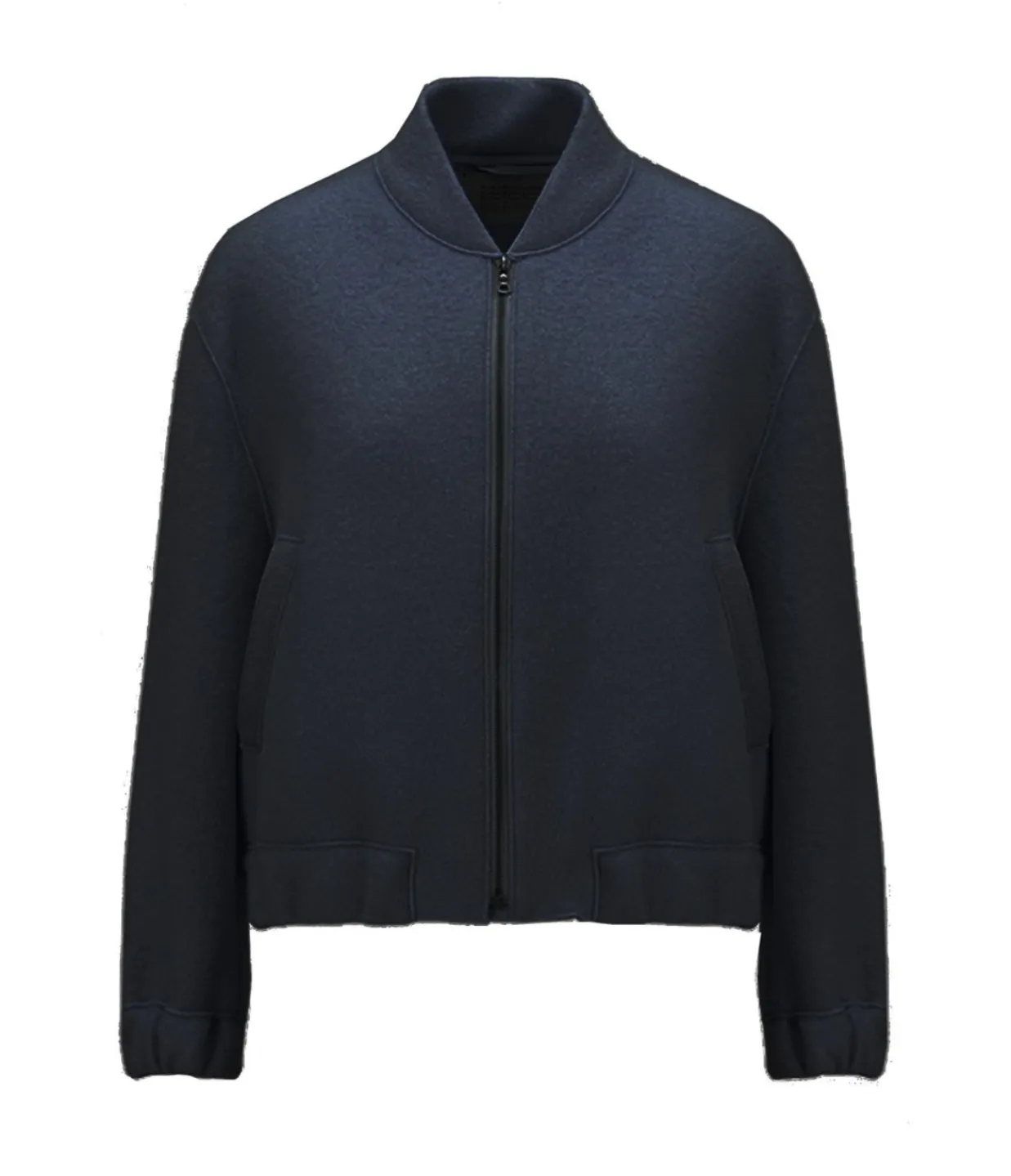 Harris Wharf London Cropped Wool Bomber Jacket in Navy Shop