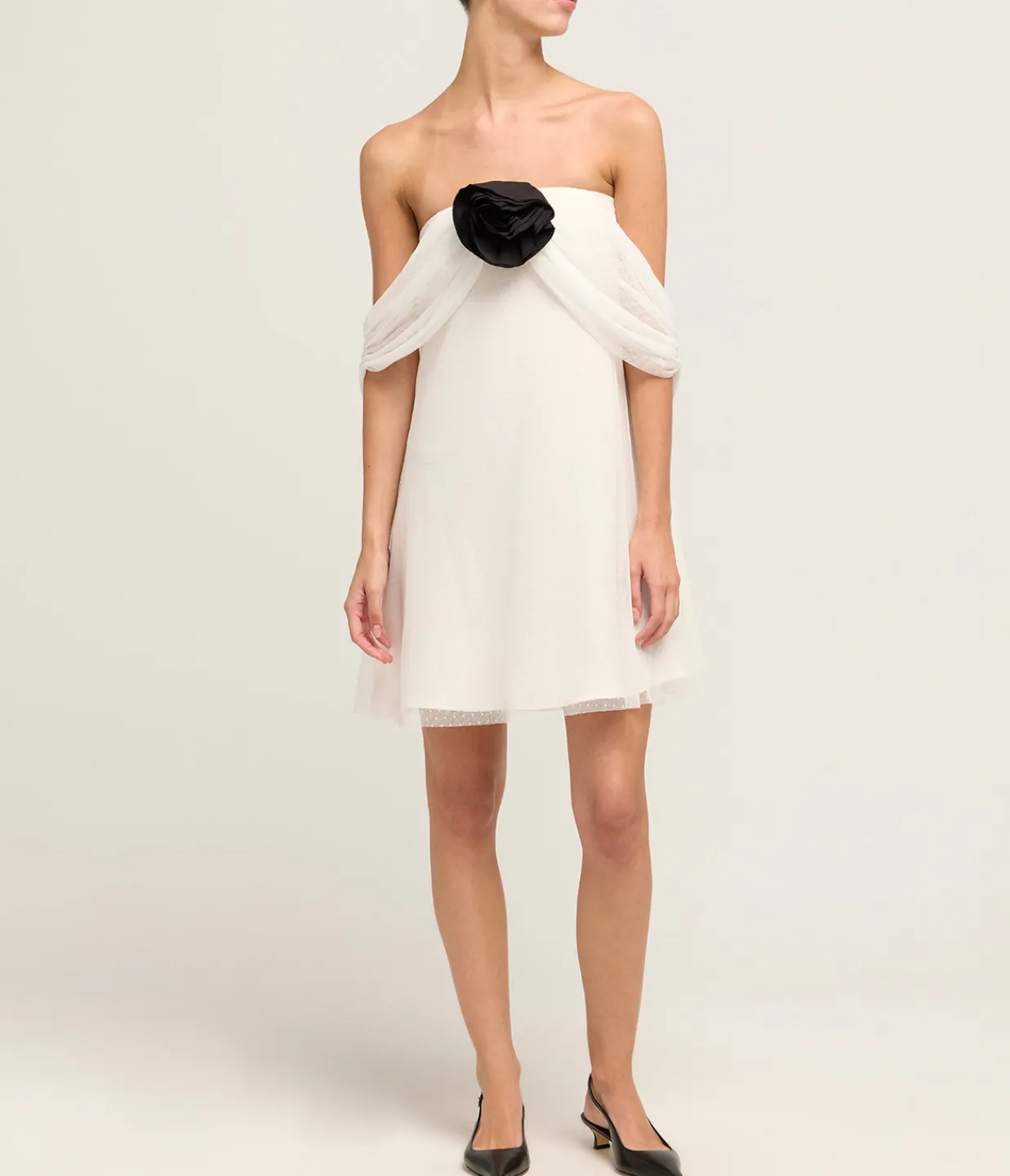 Bernadette Daffodil Mini Dress in Ivory Best Sale