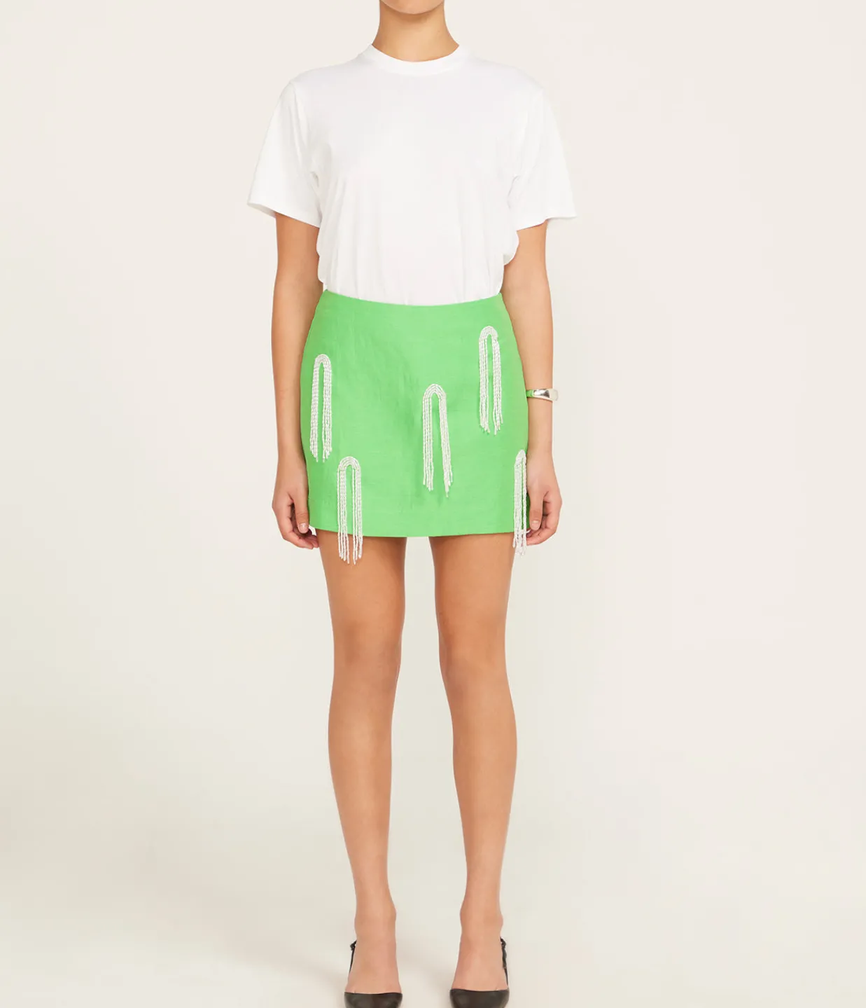 Alemais Dazzle Mini Skirt in Green Discount