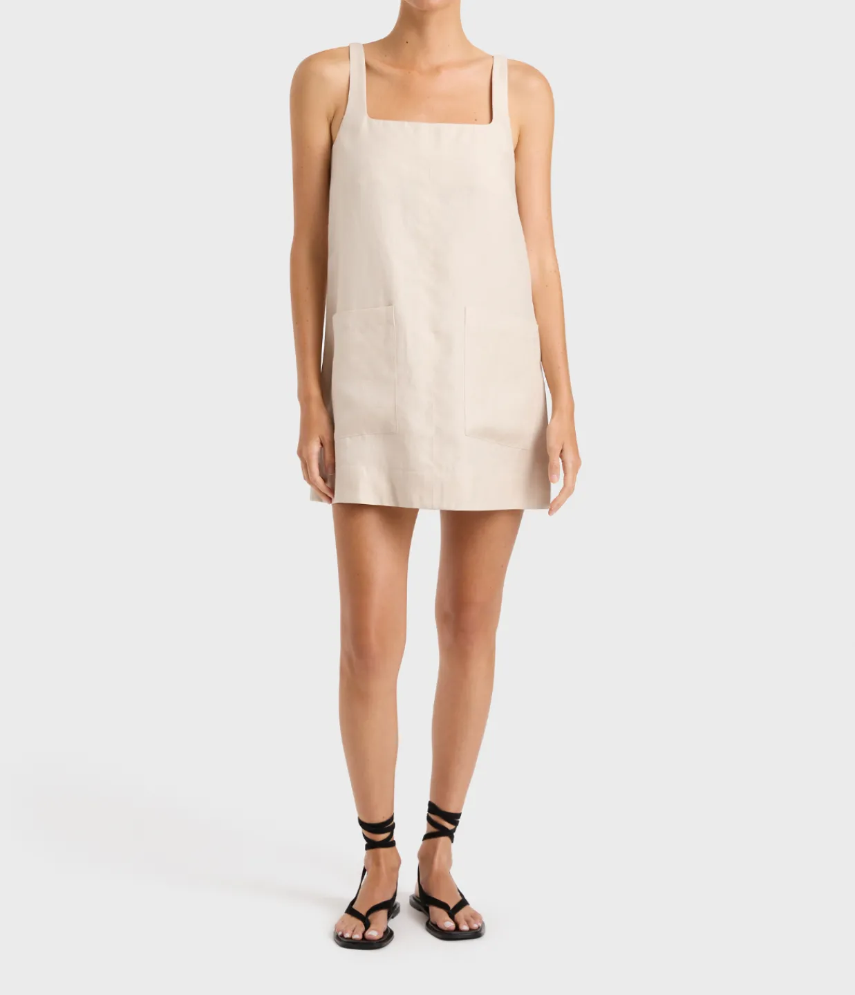 Bondi Born Delphi A-Line Mini Dress in Sand Best