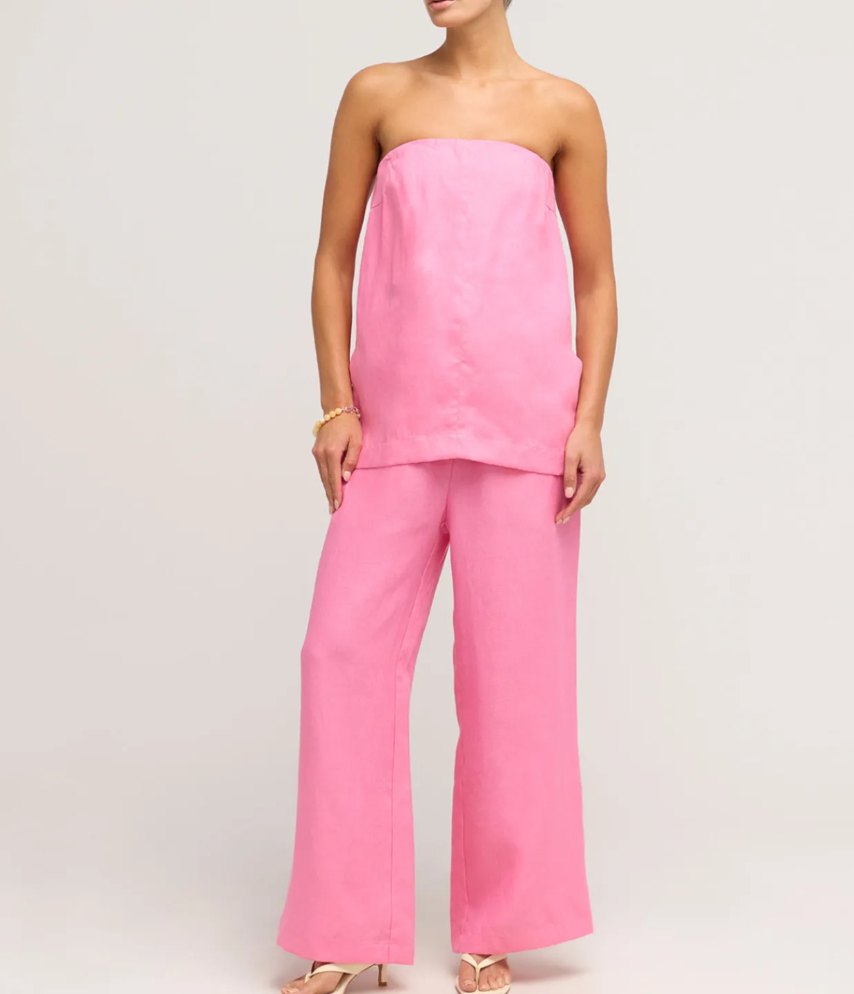 Bondi Born Delphi Organic Linen Drawstring Pant in Rose Store
