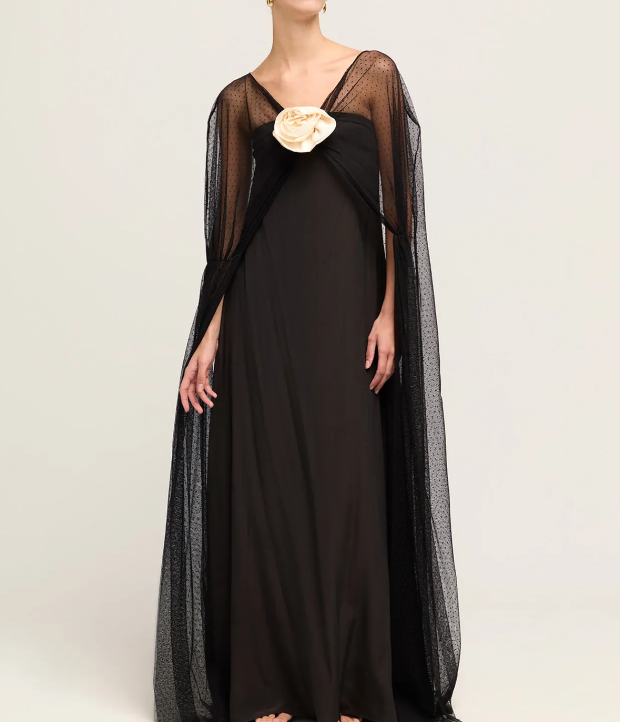 Bernadette Delphine Sheer Maxi Dress in Black Sale