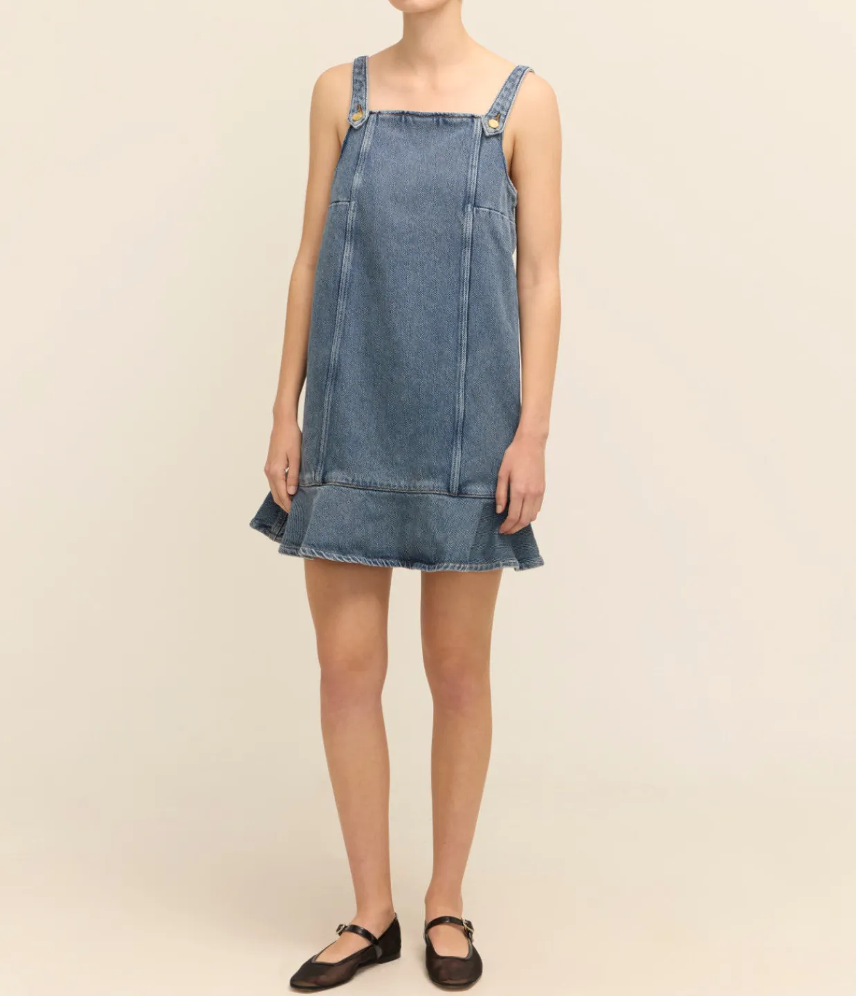 Ganni Denim Mini Dress in Tint Wash Sale