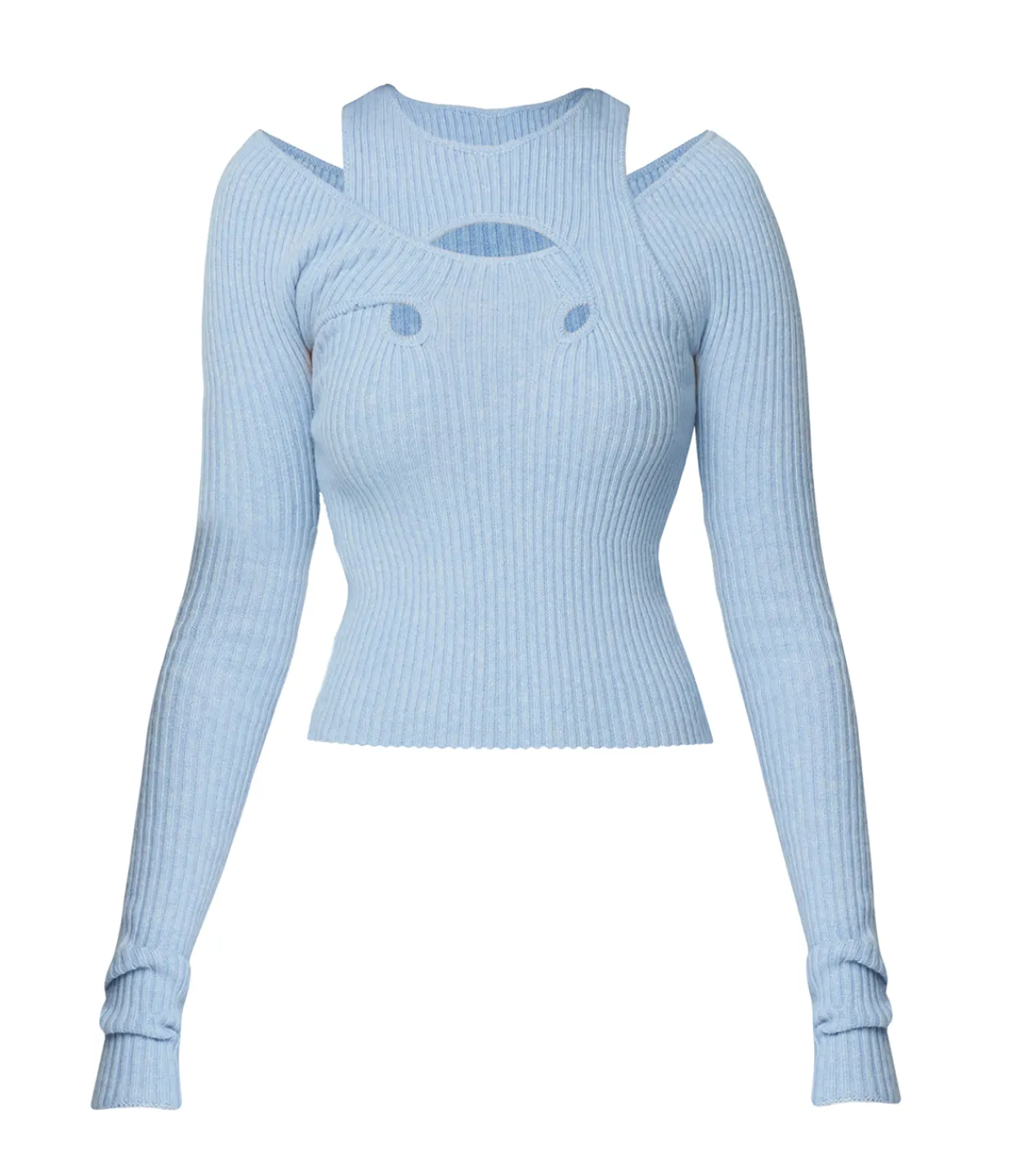 Wynn Hamlyn Derry Long Sleeve Top in Powder Blue Cheap
