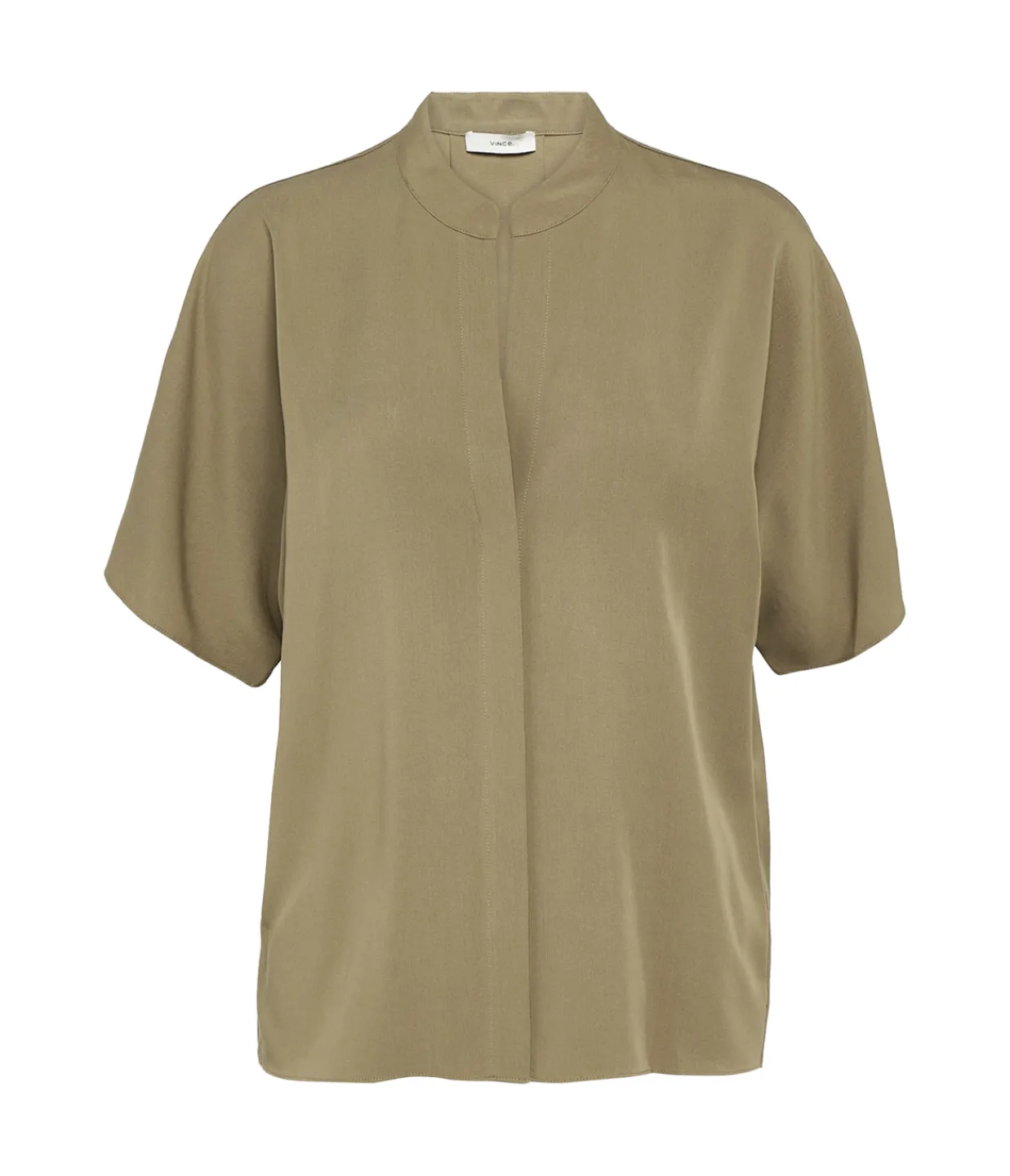 Vince Dolman Band Collar Shirt in Artichoke Store