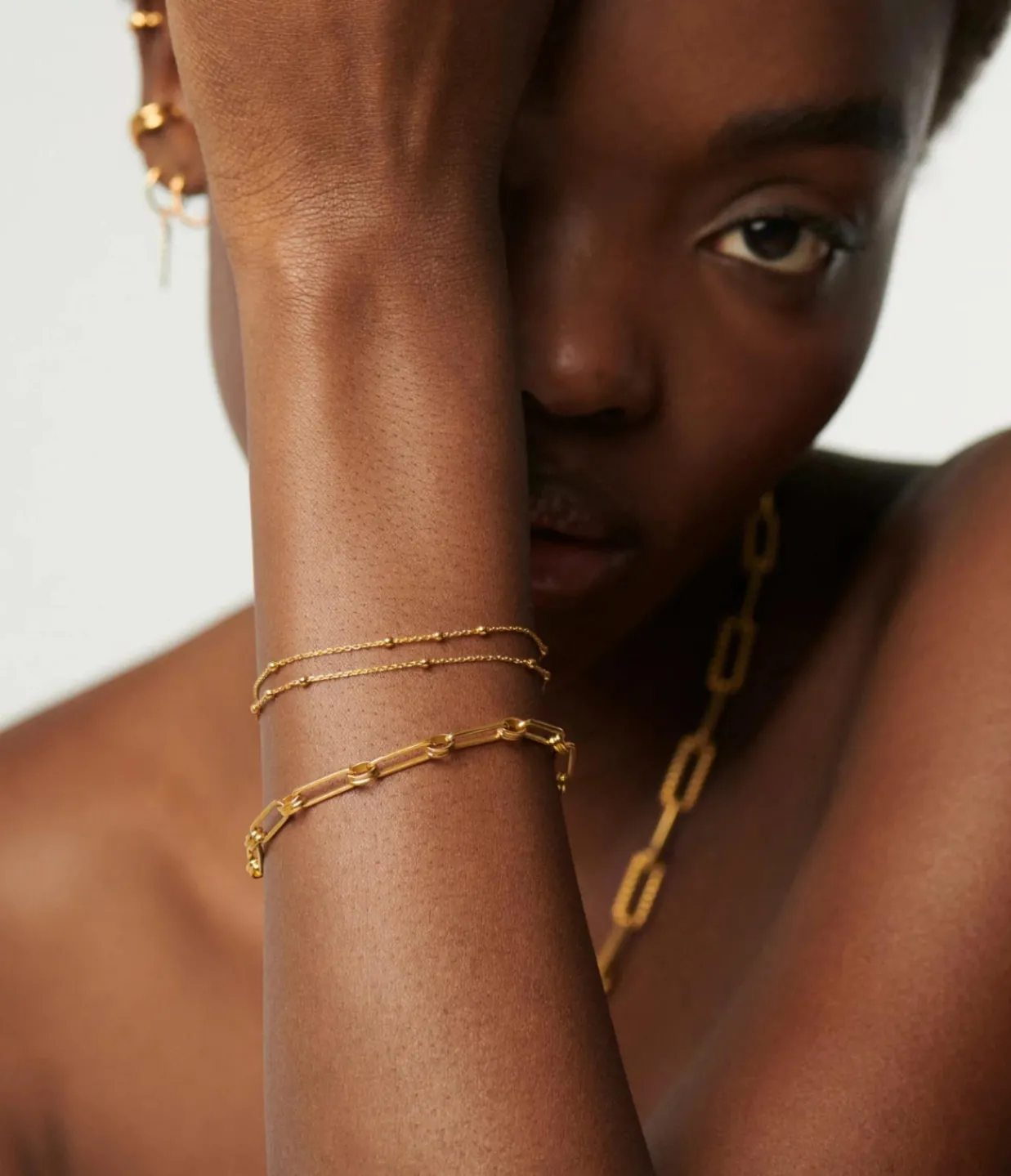 Missoma Double Chain Bracelet in Gold Hot