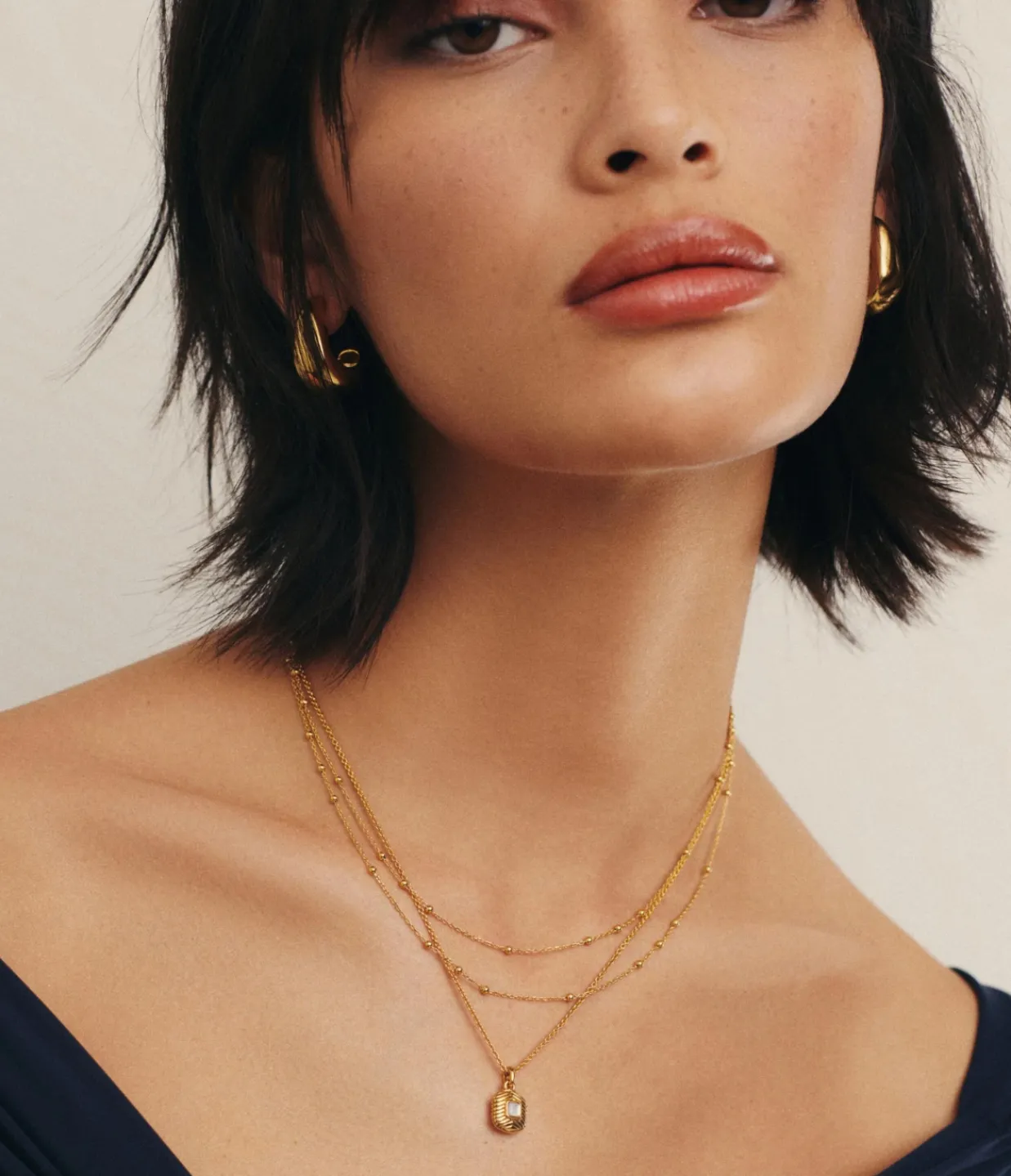 Missoma Double Chain Necklace in Gold New