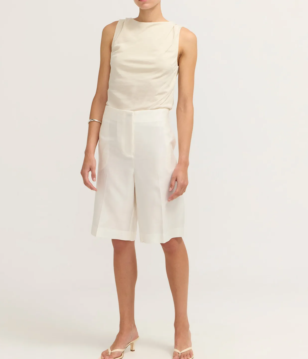 St Agni Draped Cowl Top in Dove Cheap
