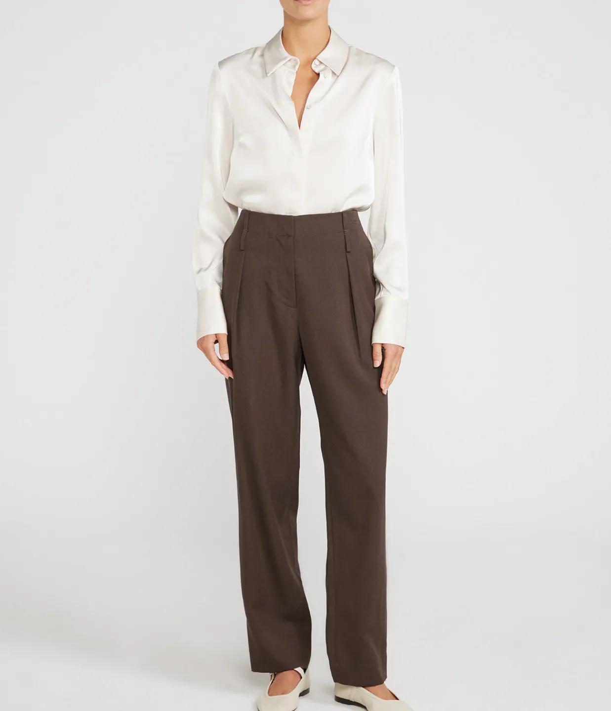 A.Emery Draper Tailored Pant in Chocolate Hot
