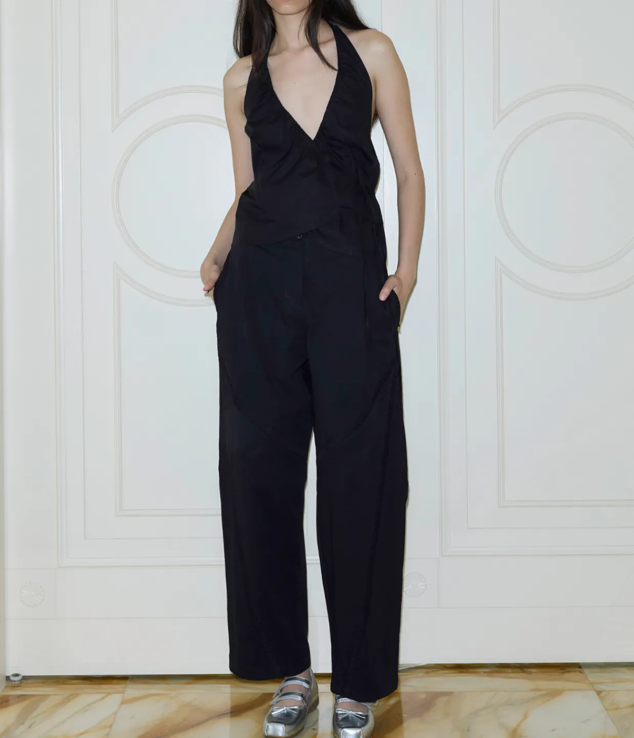 Deiji Studios Drawcord Halter in Black Online