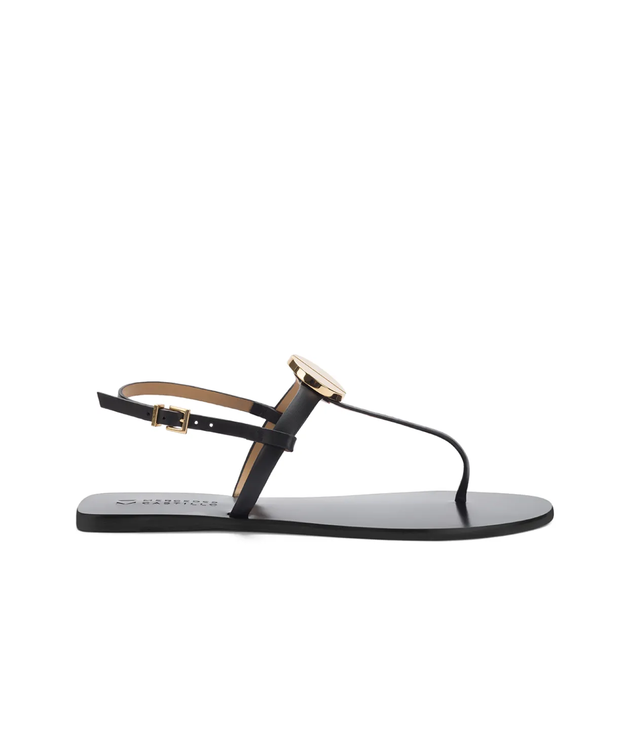 Mercedes Castillo Drew Flat Sandal in Black Cheap