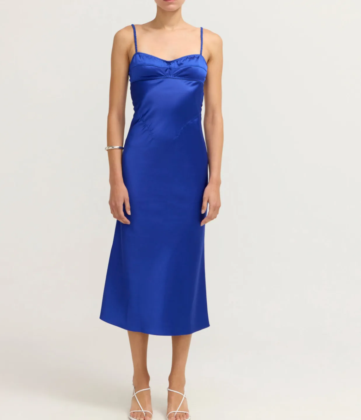 Anna October Electric Blue Waterlily Midi Dress in Blue Outlet