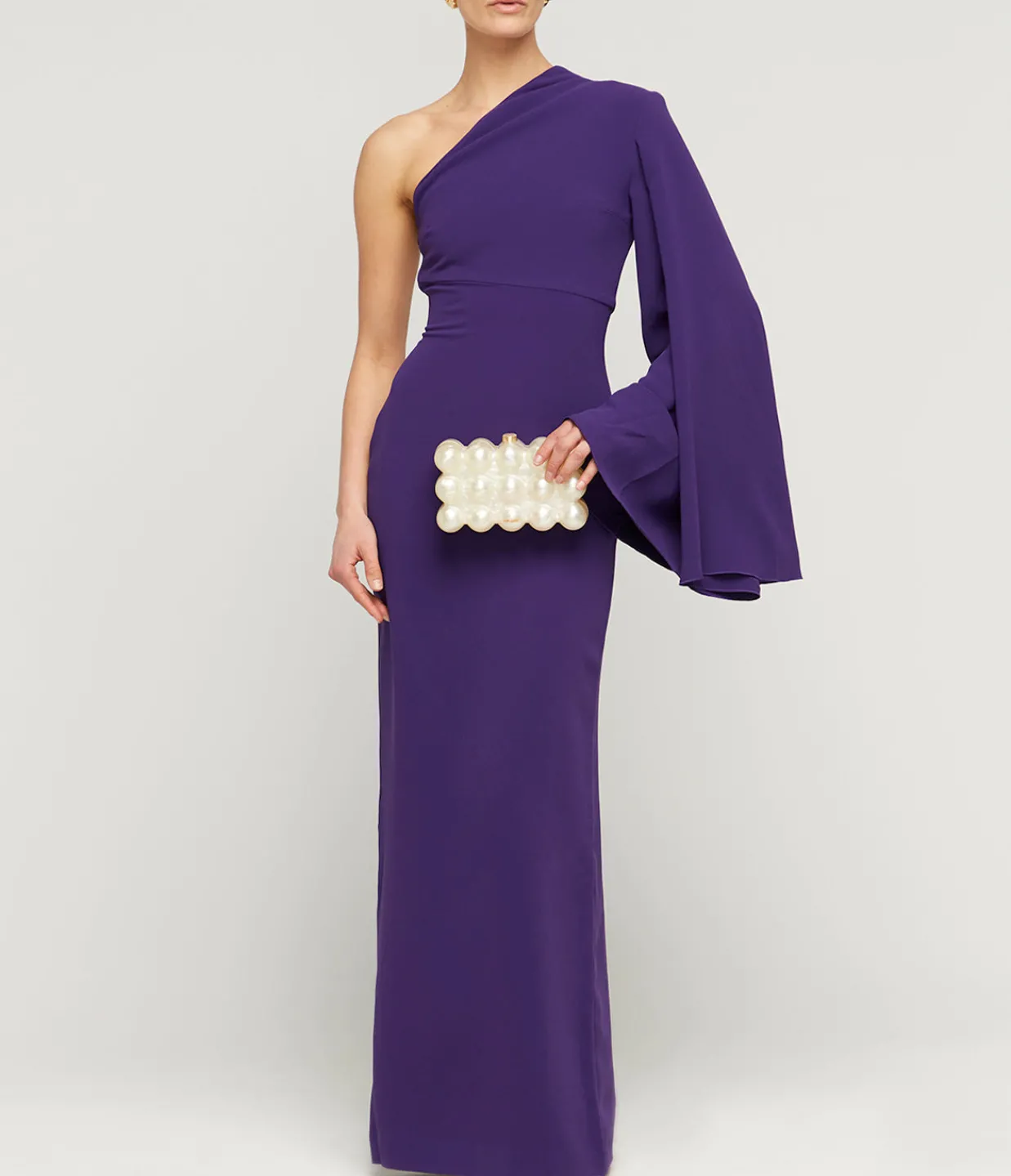 Solace London Elisa Woven Crepe Maxi Dress in Amethyst Outlet