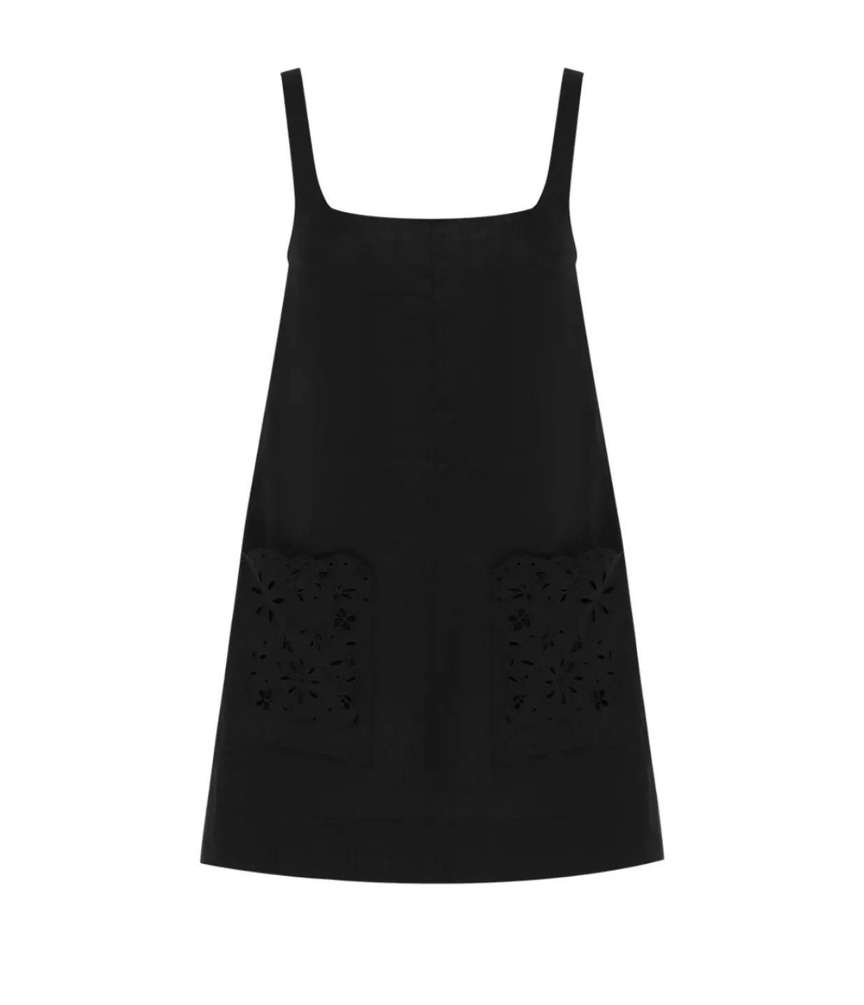 Peony Embroidered Shift Mini Dress in Ebony Best