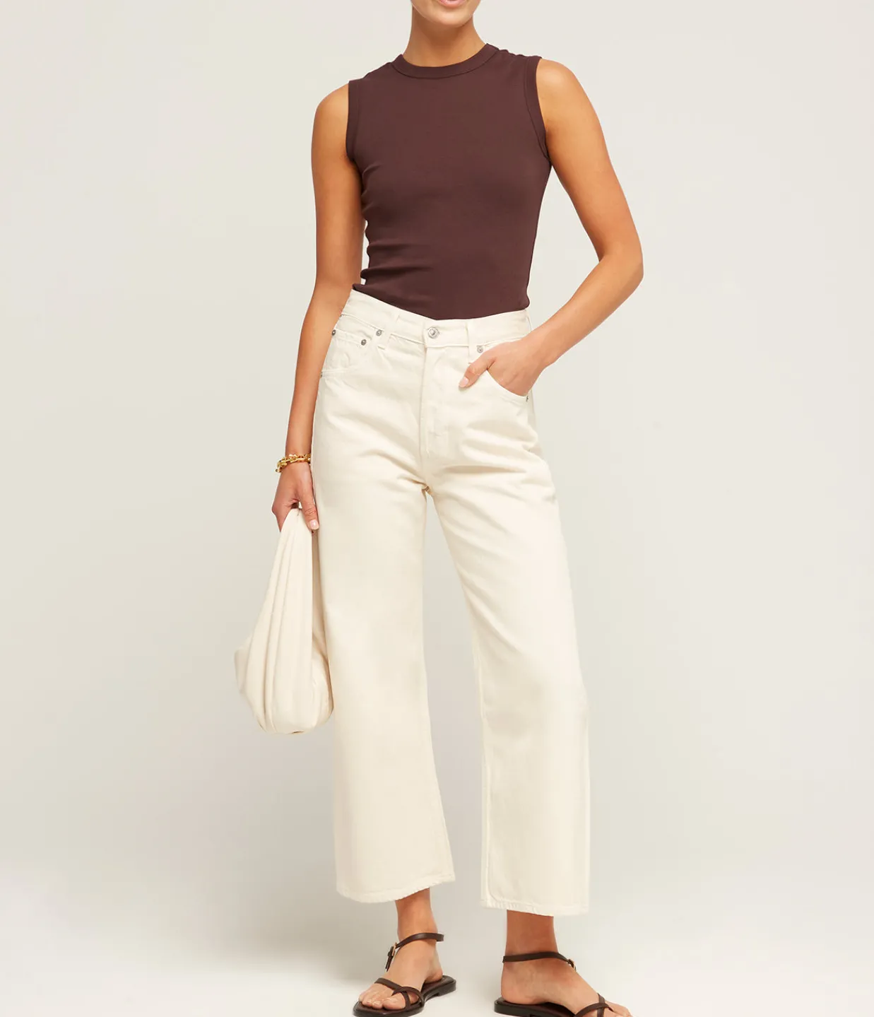 Flore Flore Esme High Neck Tank in Choco Plum Cheap