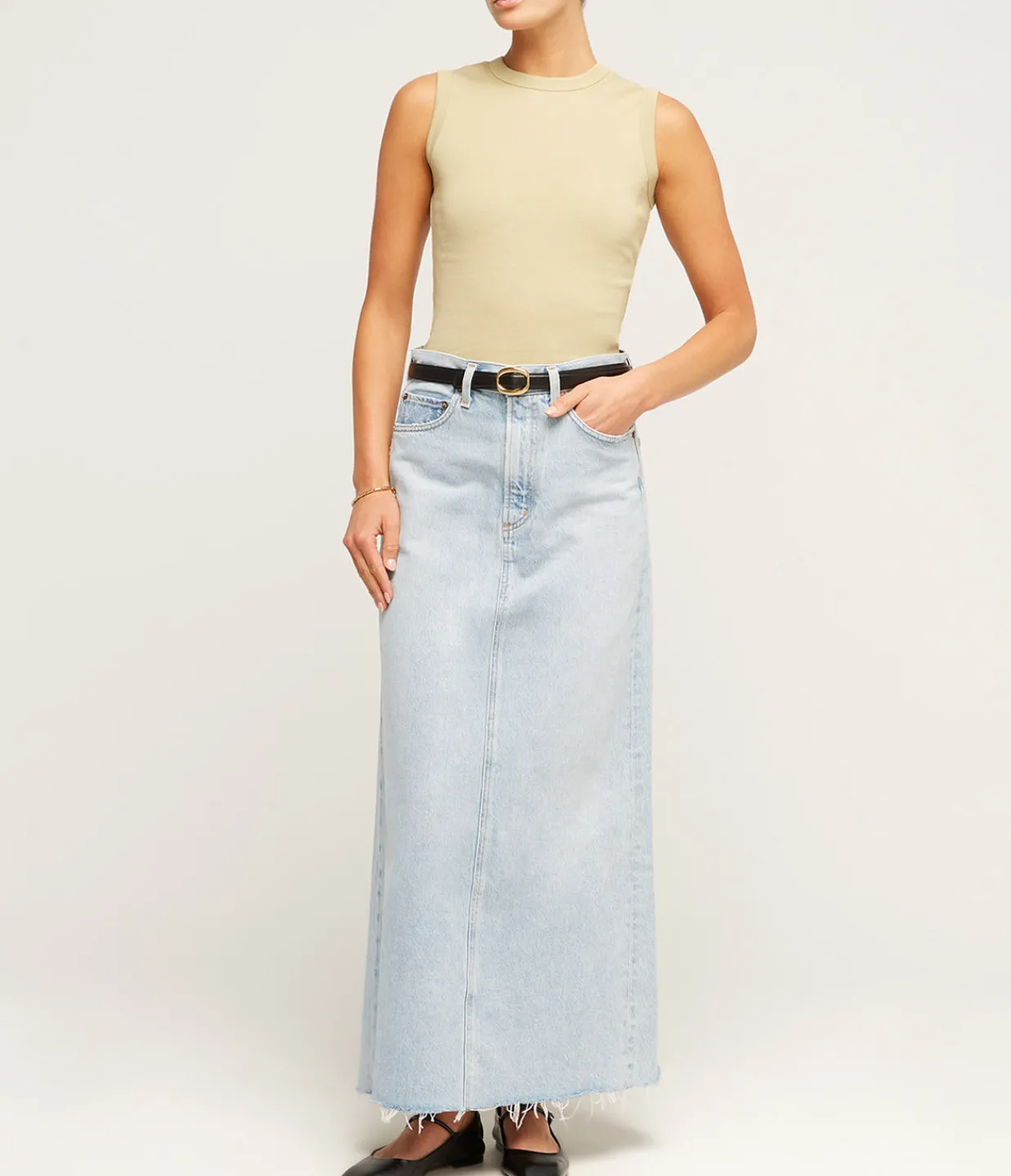 Flore Flore Esme High Neck Tank in Khaki Best