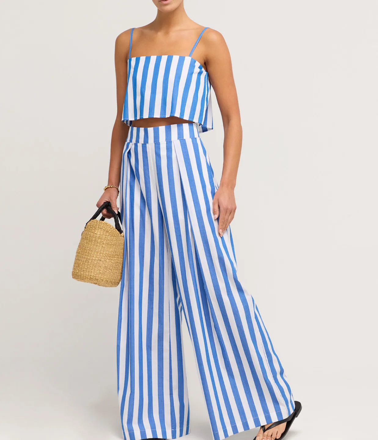 Bird and Knoll Eve Crop Top in Aegean Stripe Best Sale