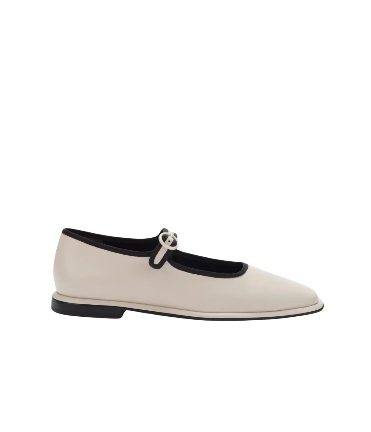 Mercedes Castillo Fabiana Ballet Flat in Bone and Black Flash Sale