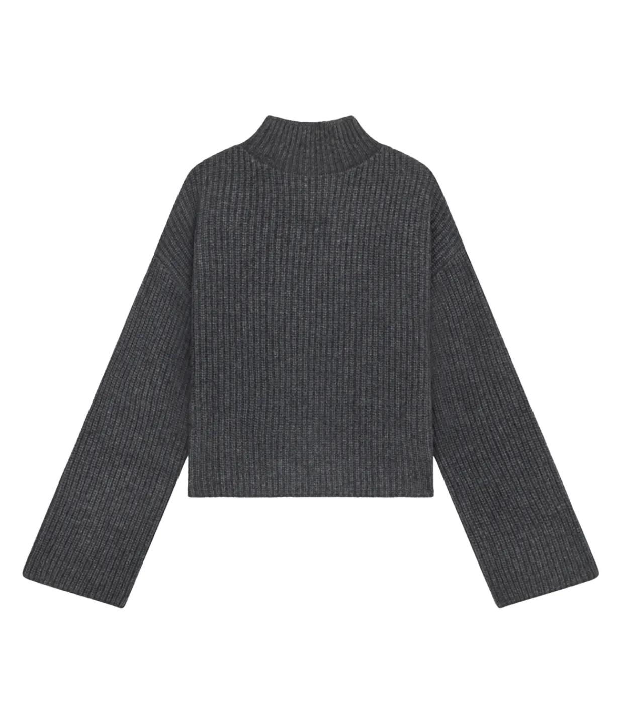 Loulou Studio Faro Funnel Neck Sweater in Anthracite Melange Sale