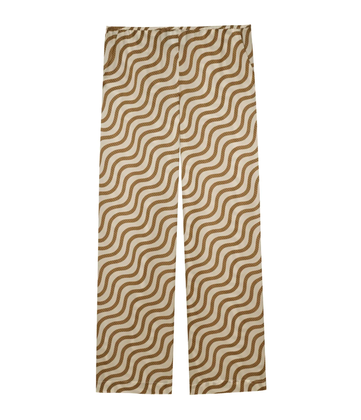 Yaitte Fiji Silk Blend Trouser in Sand Wave Stripe New