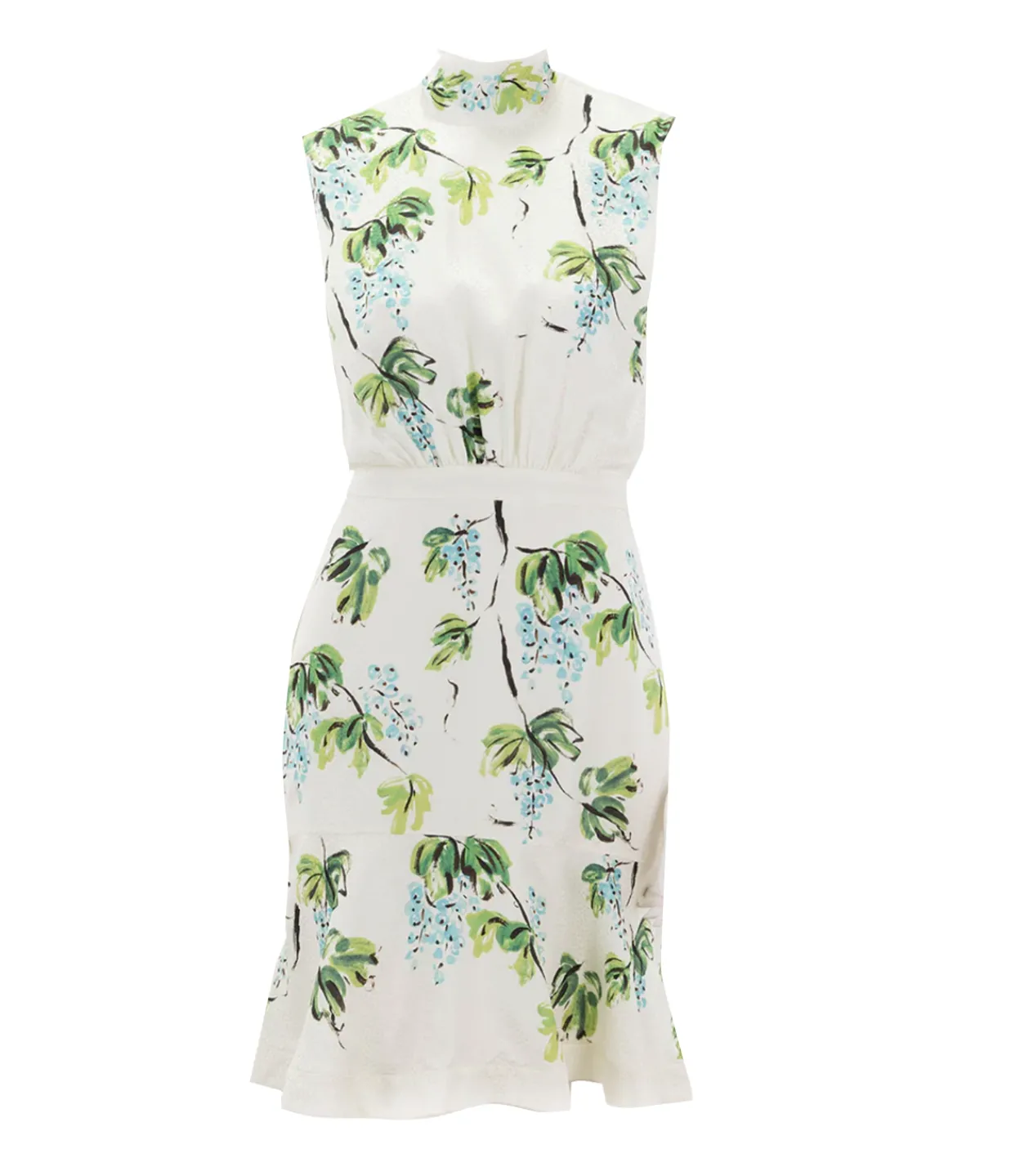 Saloni Fleur Silk Short Dress in Blueberry Placement Sale