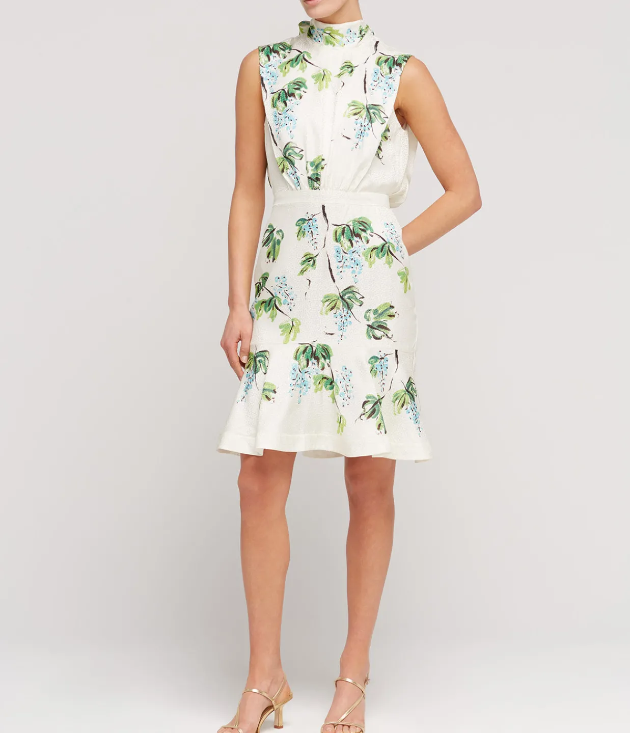 Saloni Fleur Silk Short Dress in Blueberry Placement Sale