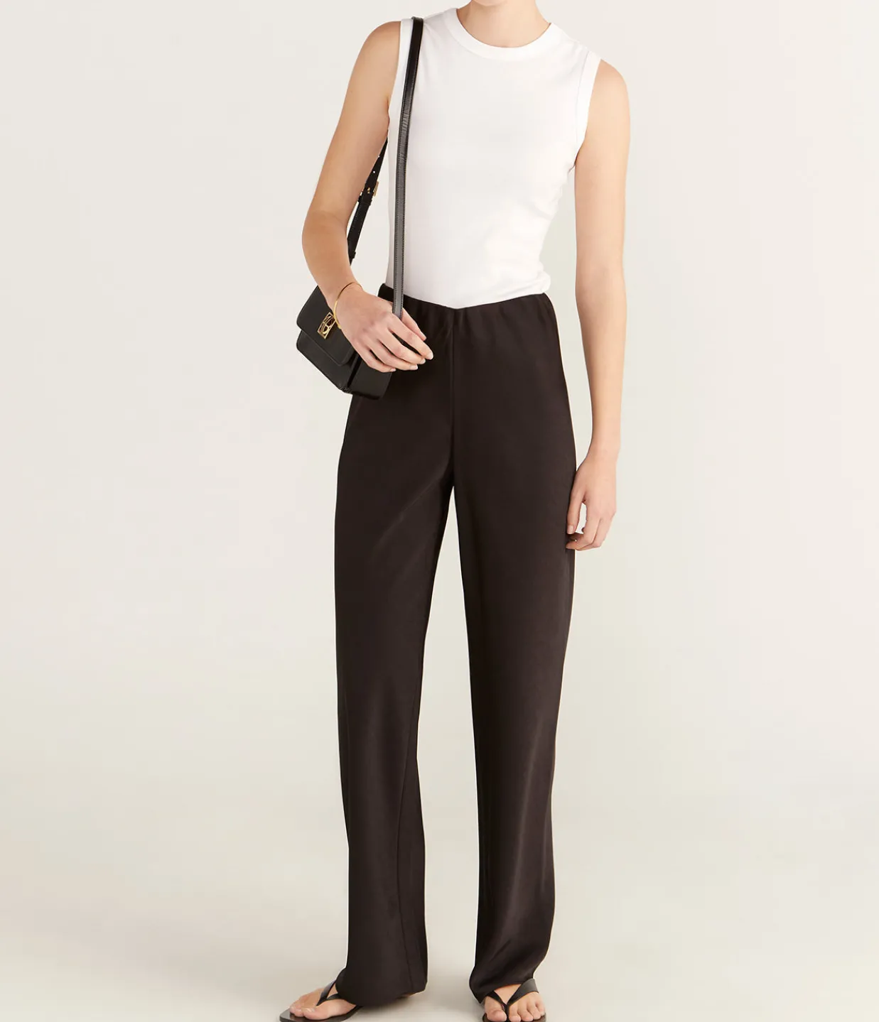 Vince Fluid Bias Pant in Black Cheap