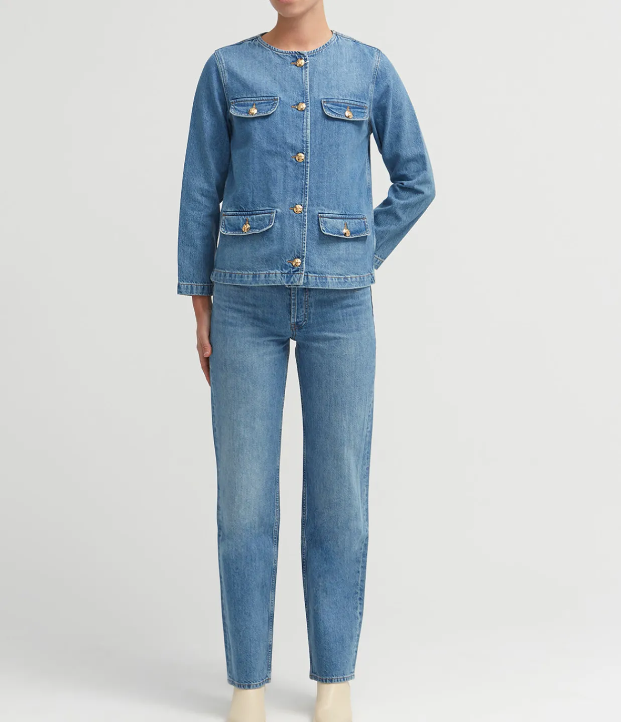 Anine Bing Gavin Long Jean in Atlantic Blue Clearance