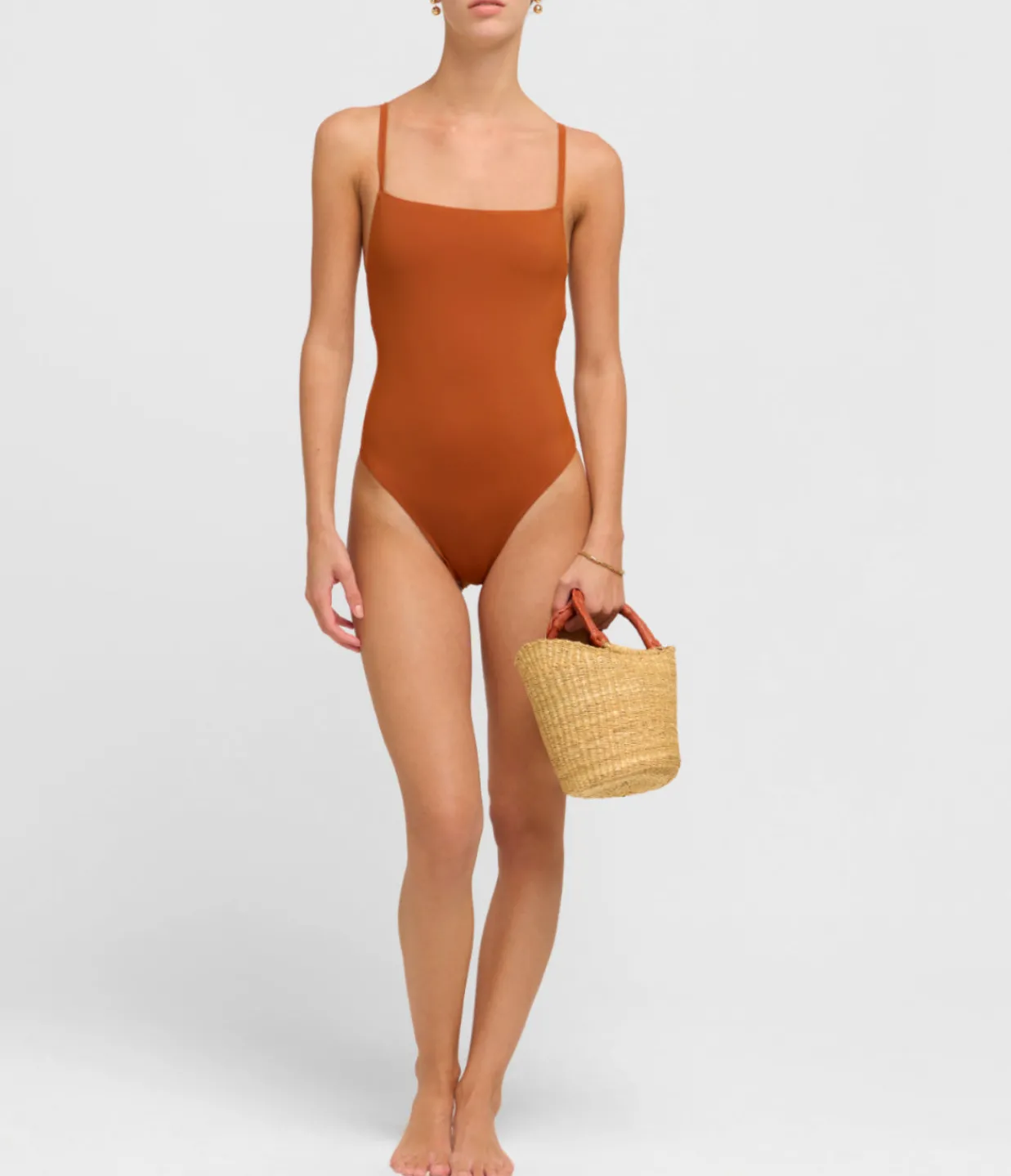LIDO Geometrical One Piece in Terracotta Fashion