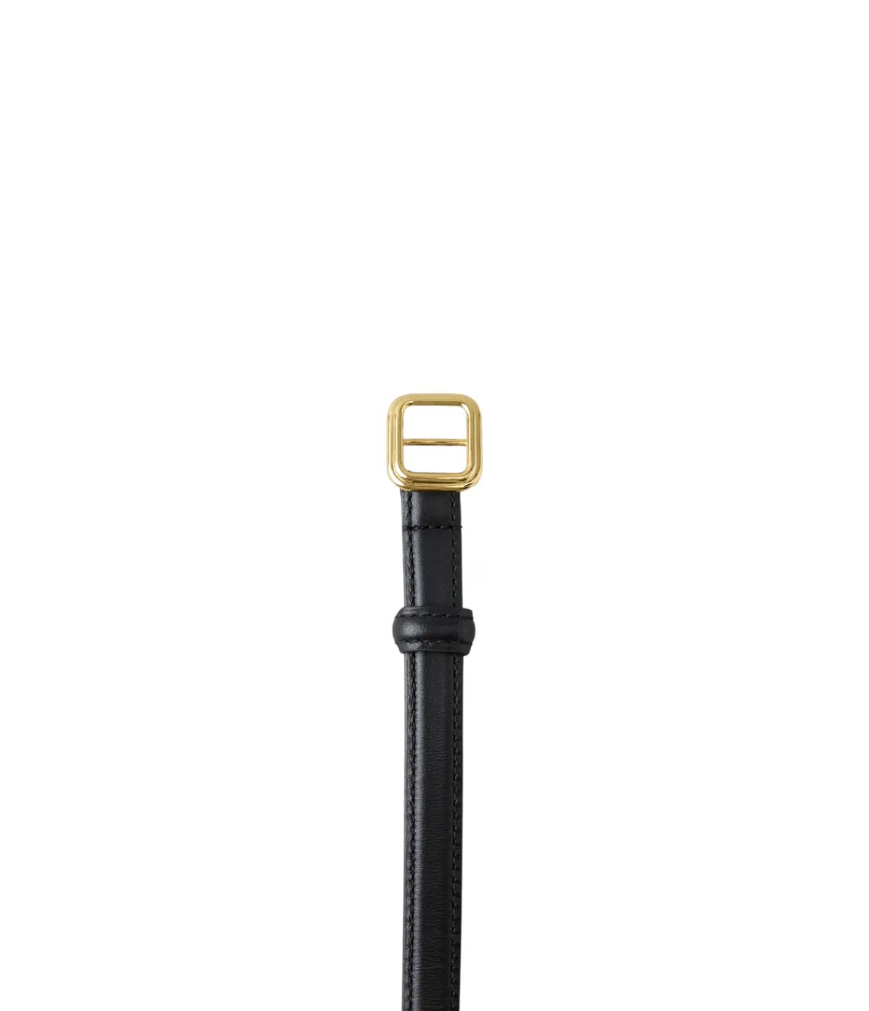 Lie Studio Georgia Slim Belt in Black with Gold Online