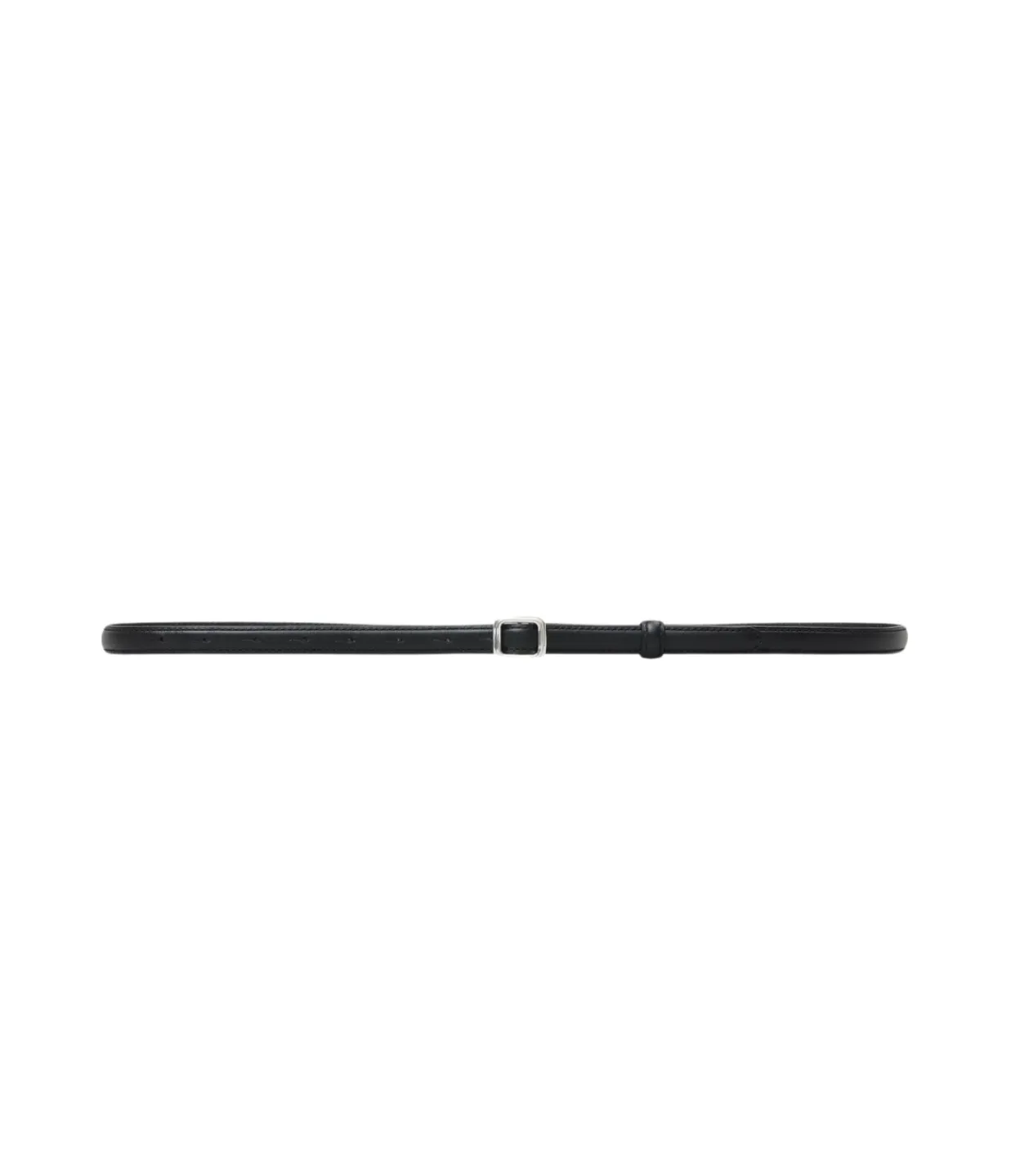 Lie Studio Georgia Slim Belt in Black with Silver Discount