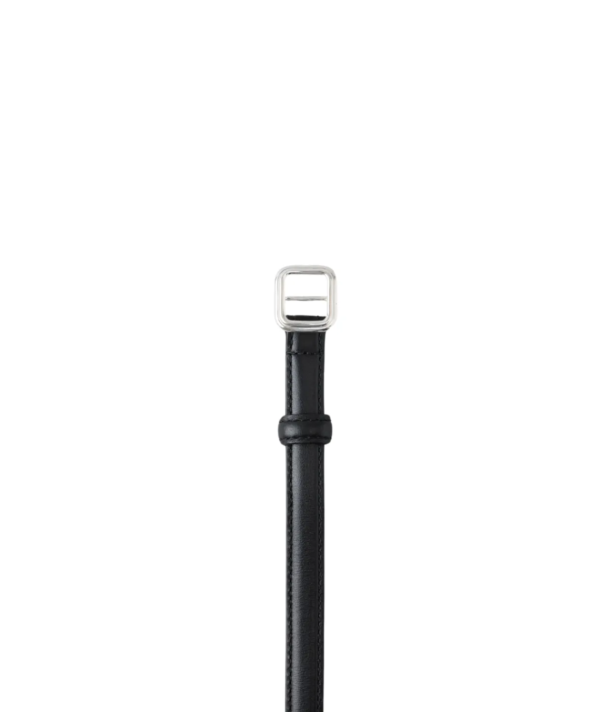 Lie Studio Georgia Slim Belt in Black with Silver Discount