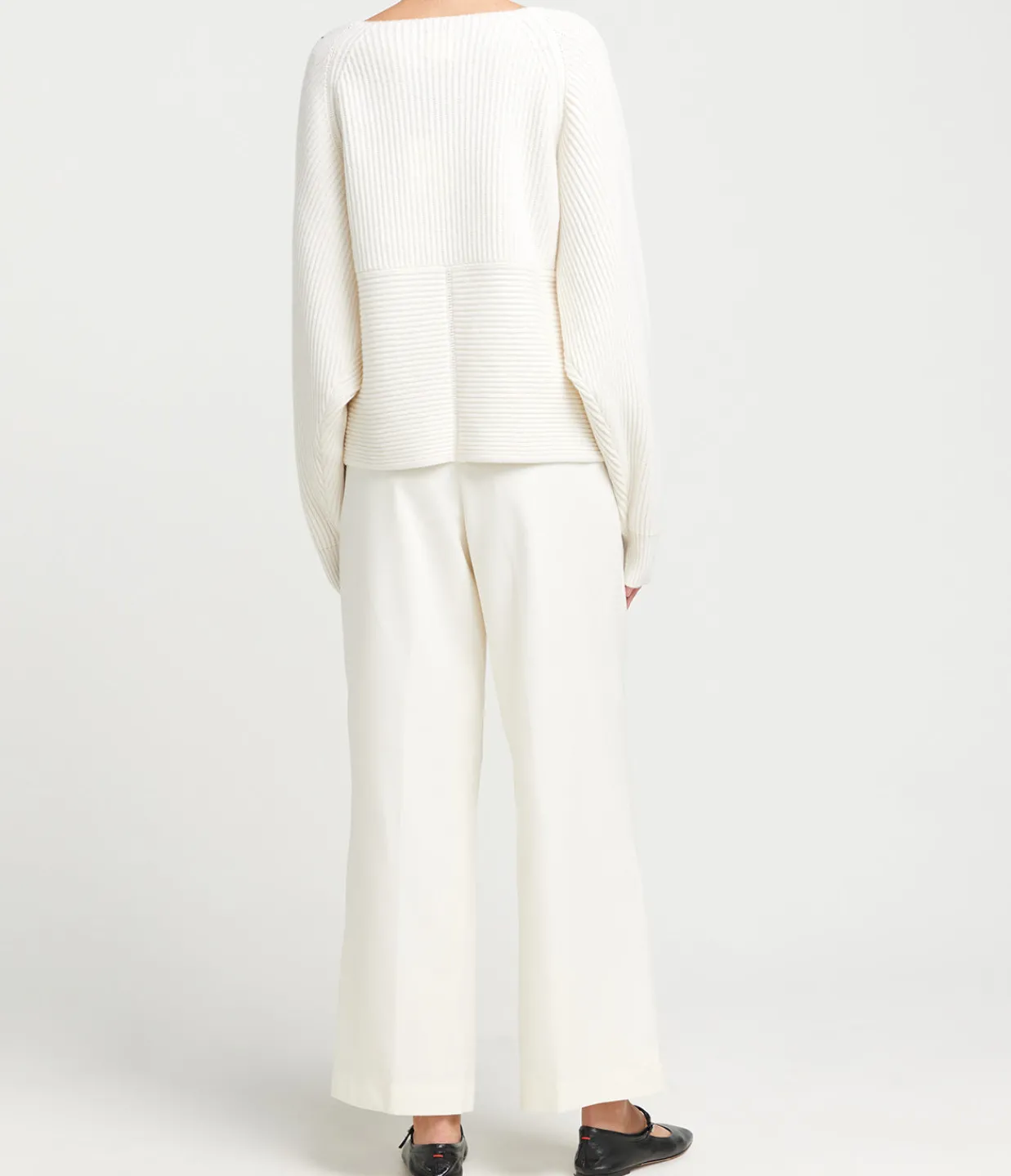 Almada Gia Cashmere and Merino Cross Wrap Sweater in Ivory Outlet
