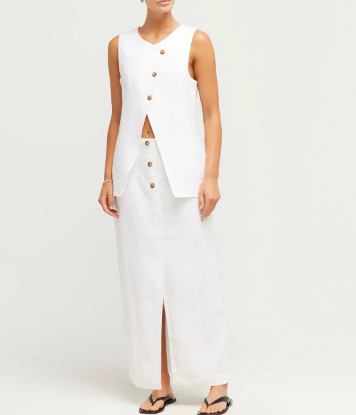Posse Gigi Asymmetric Gillet in Ivory Online