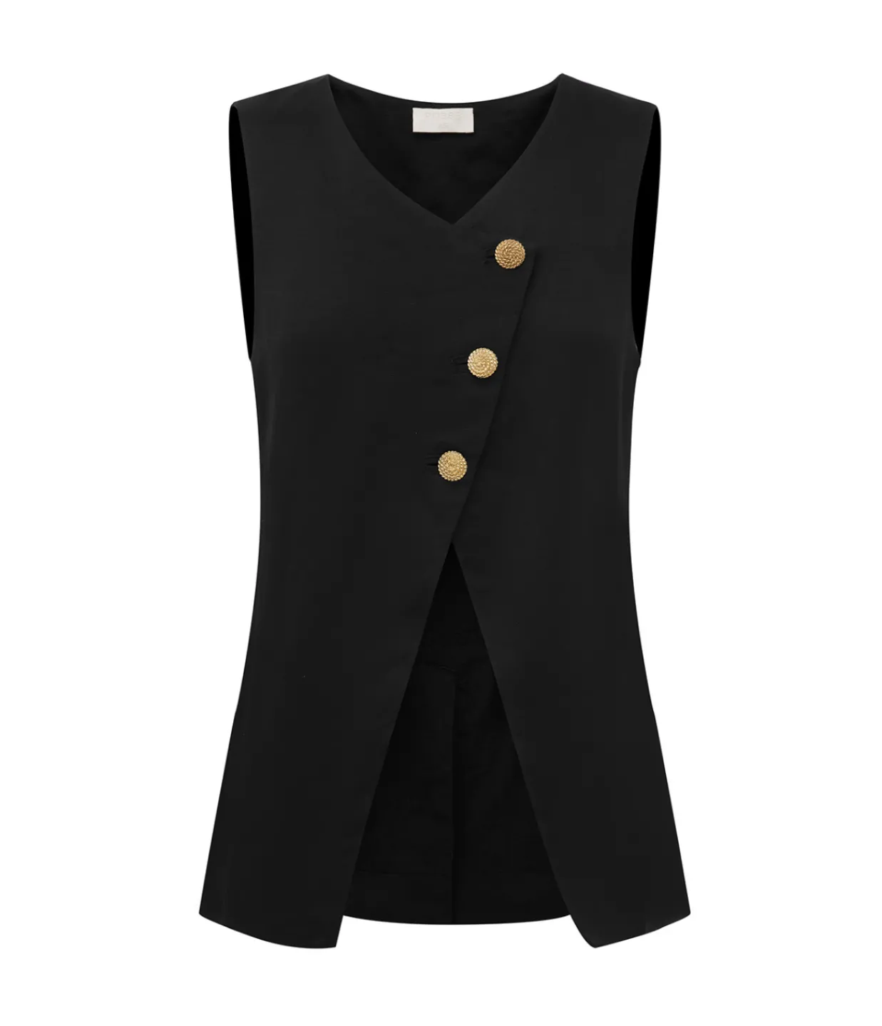 Posse Gigi Asymmetric Vest in Black Fashion