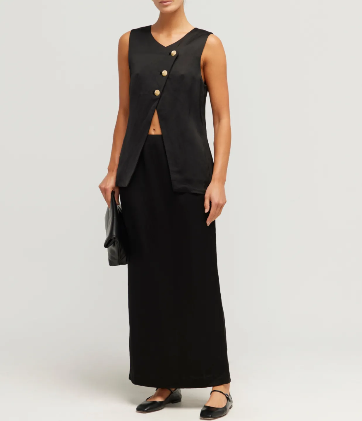 Posse Gigi Column Skirt in Black New