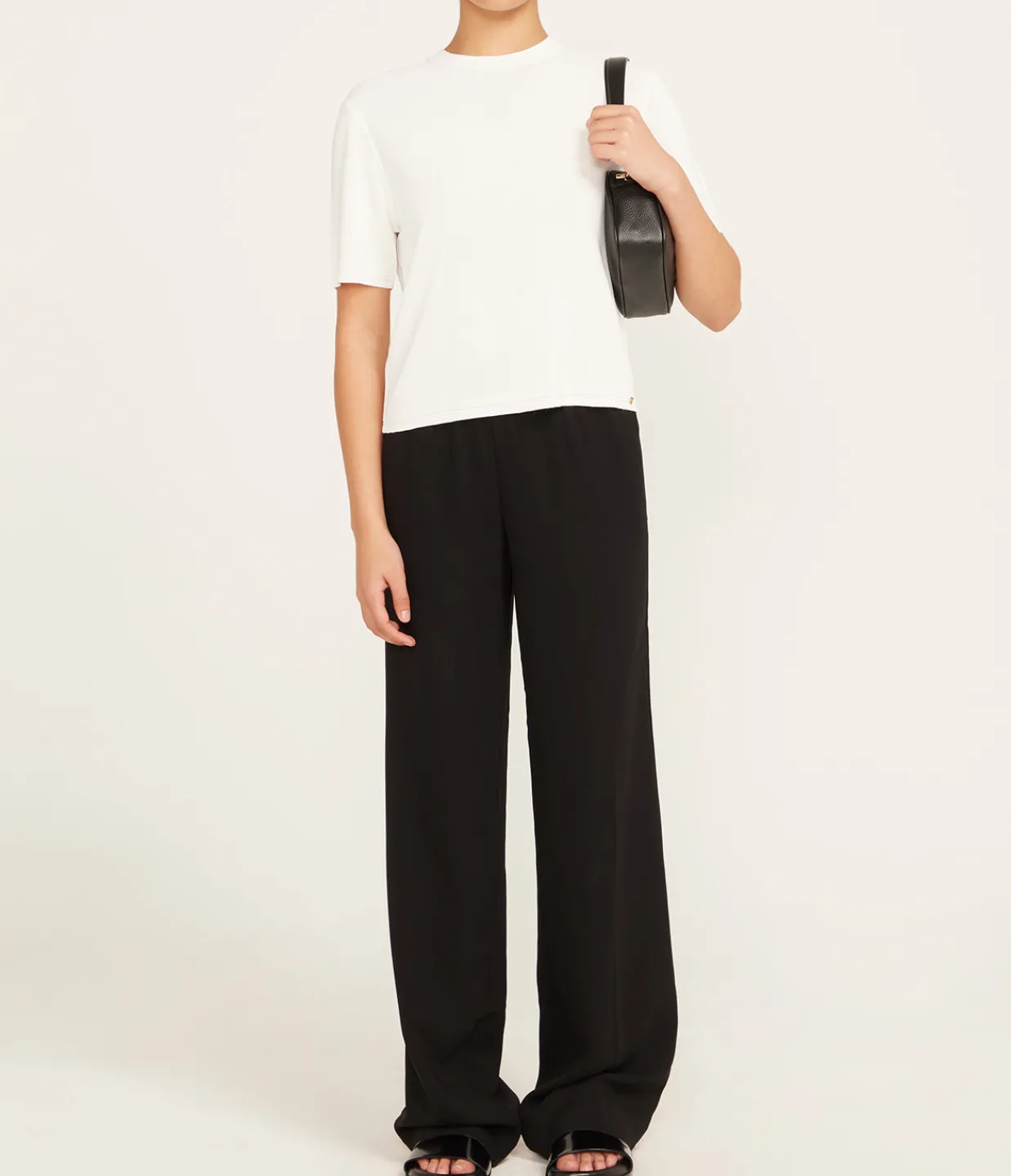 Anine Bing Giorgio Short Sleeve Sweater in Ivory Cheap