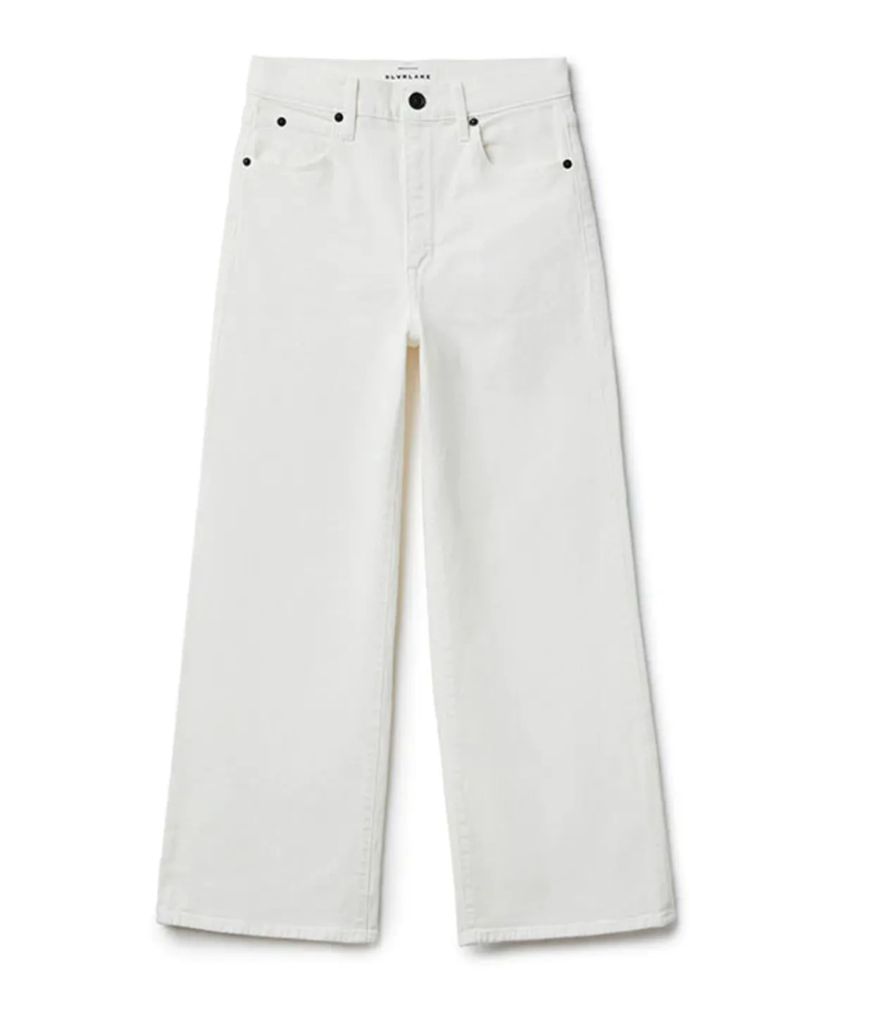 SLVRLAKE Grace High Rise Wide Leg Crop in White Store