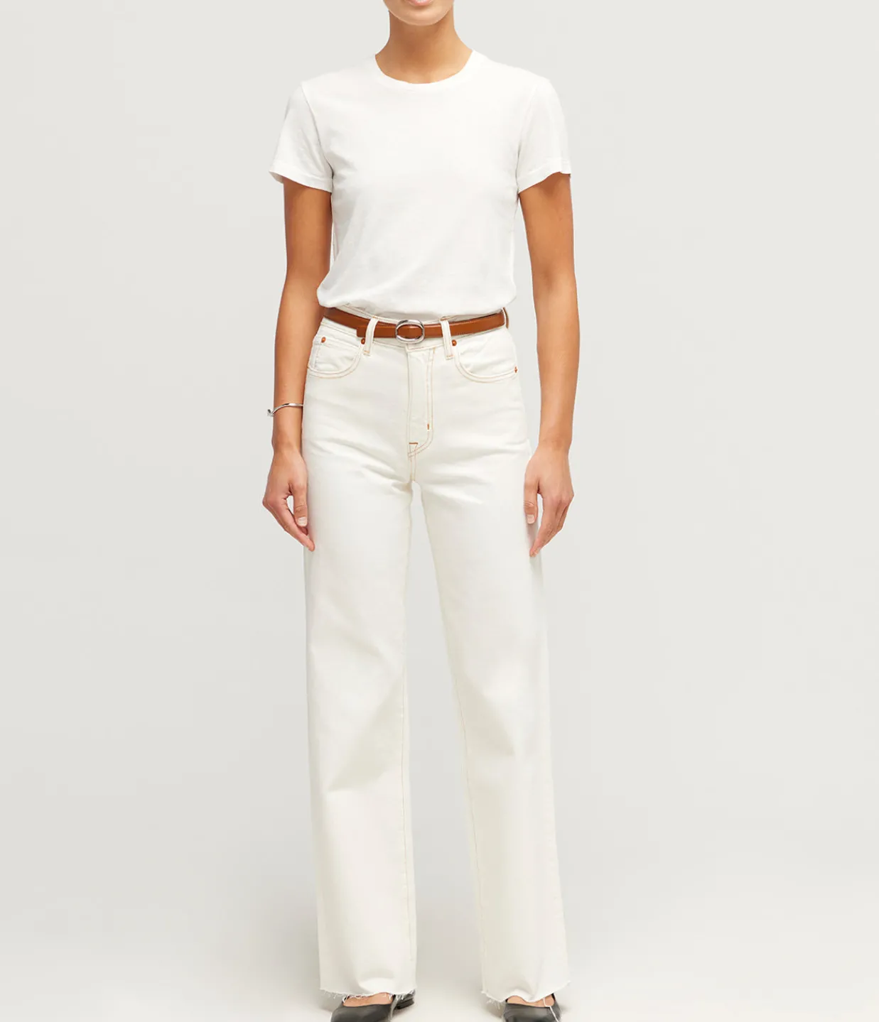 SLVRLAKE Grace High Rise Wide Leg in Natural White New