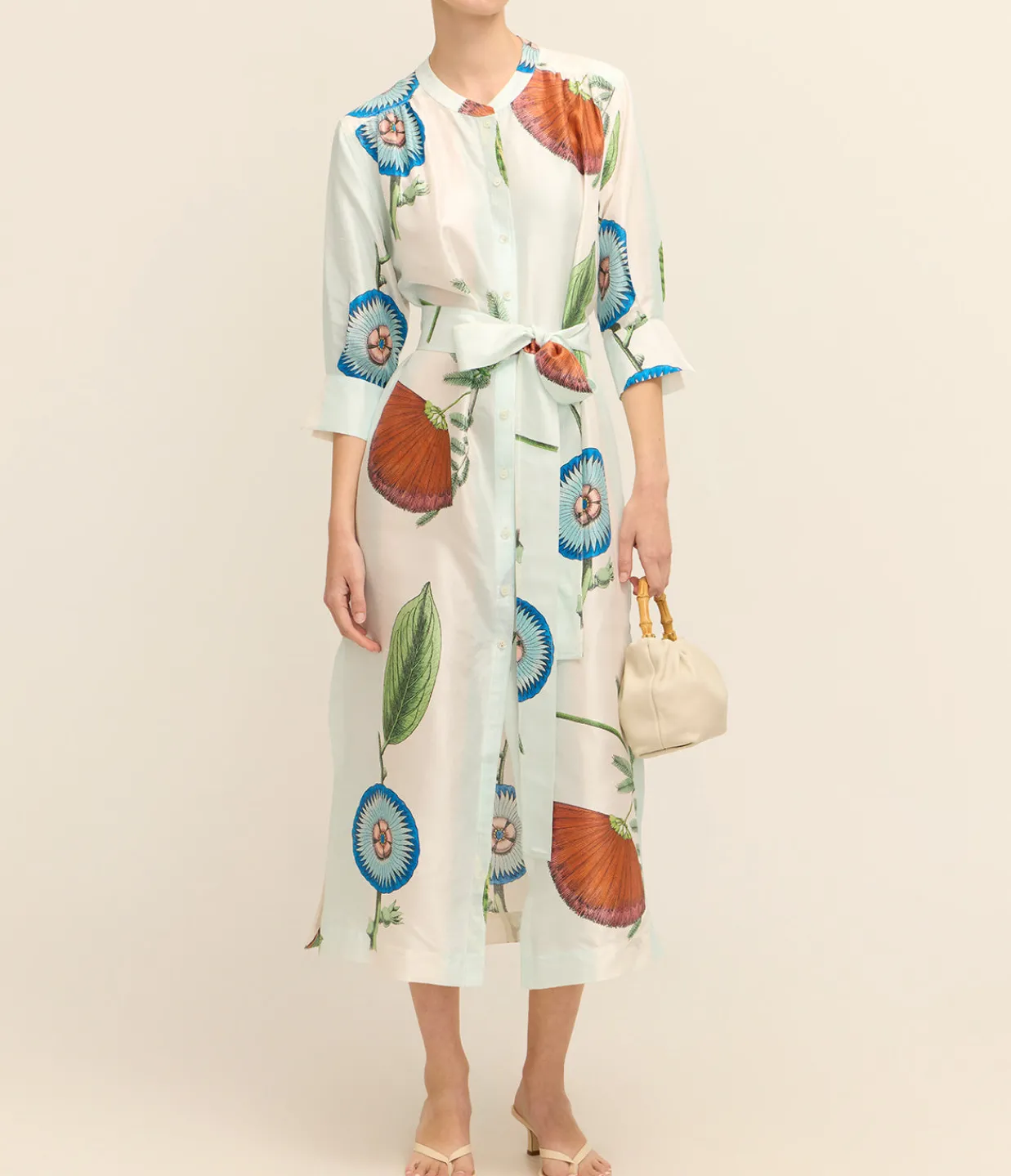 Oroton Grand Floral Column Dress in Multi New