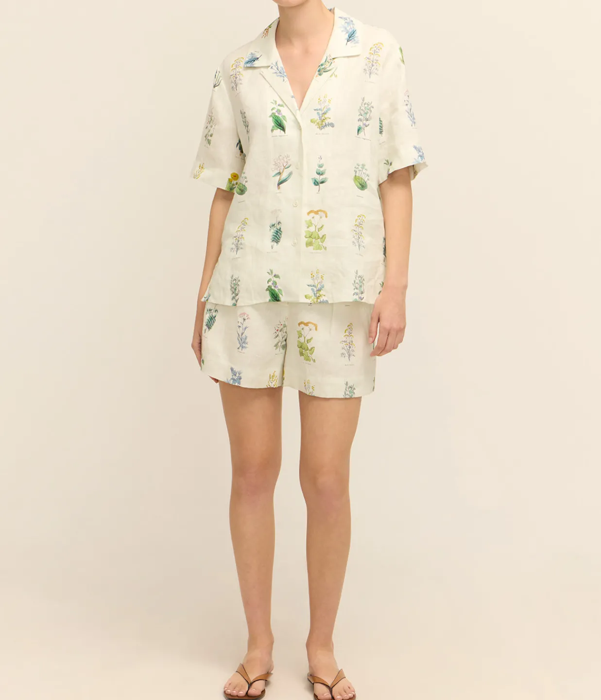 Oroton Greenhouse Floral Camp Shirt in Mist Flash Sale