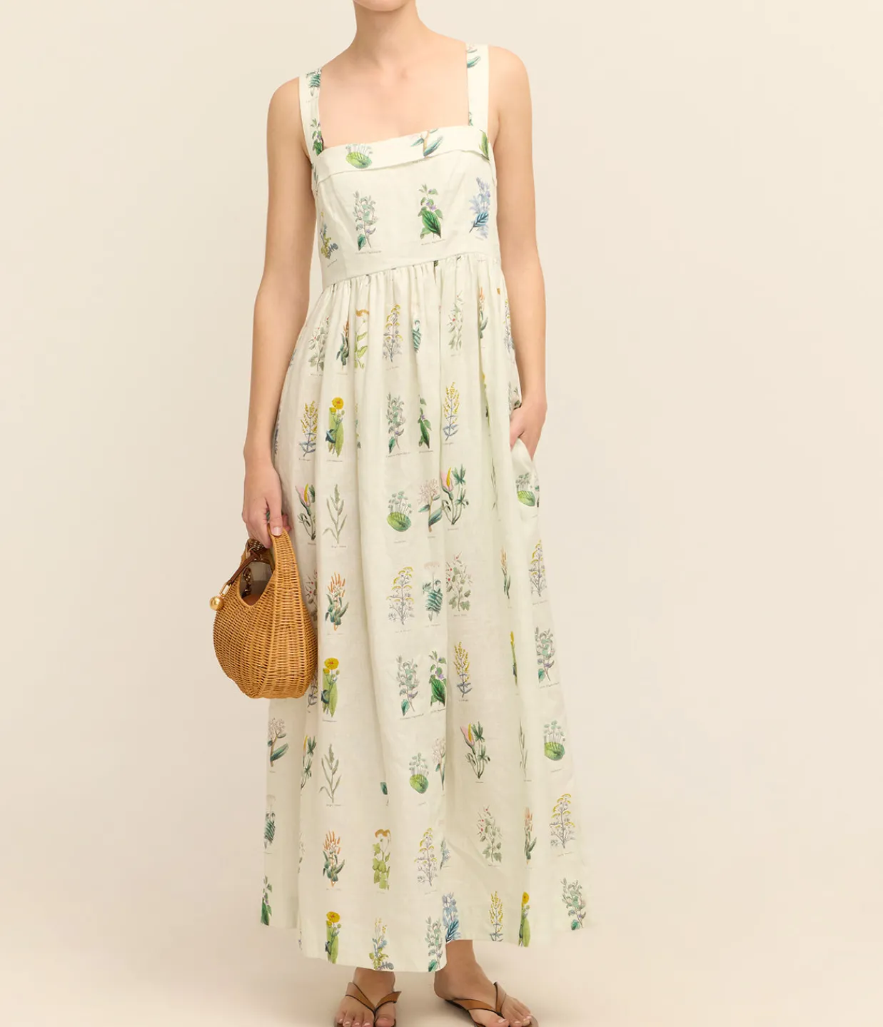 Oroton Greenhouse Floral Sundress in Mist Sale