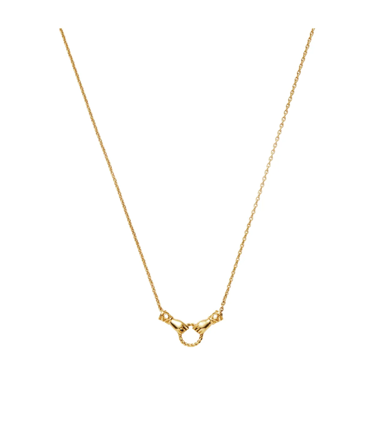 Missoma Harris Reed In Good Hands Mini Pendant Slider Necklace in Gold New