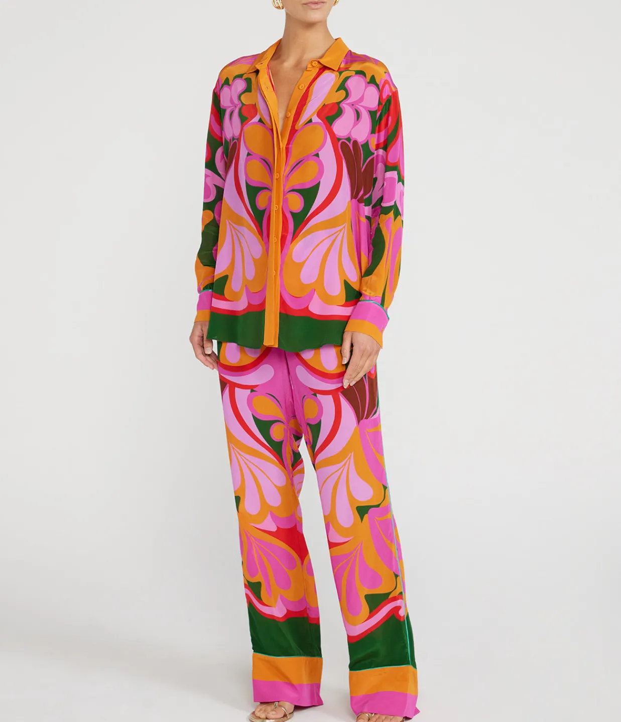 Borgo De Nor Havana Crepe Trouser in Seventies Orange Clearance