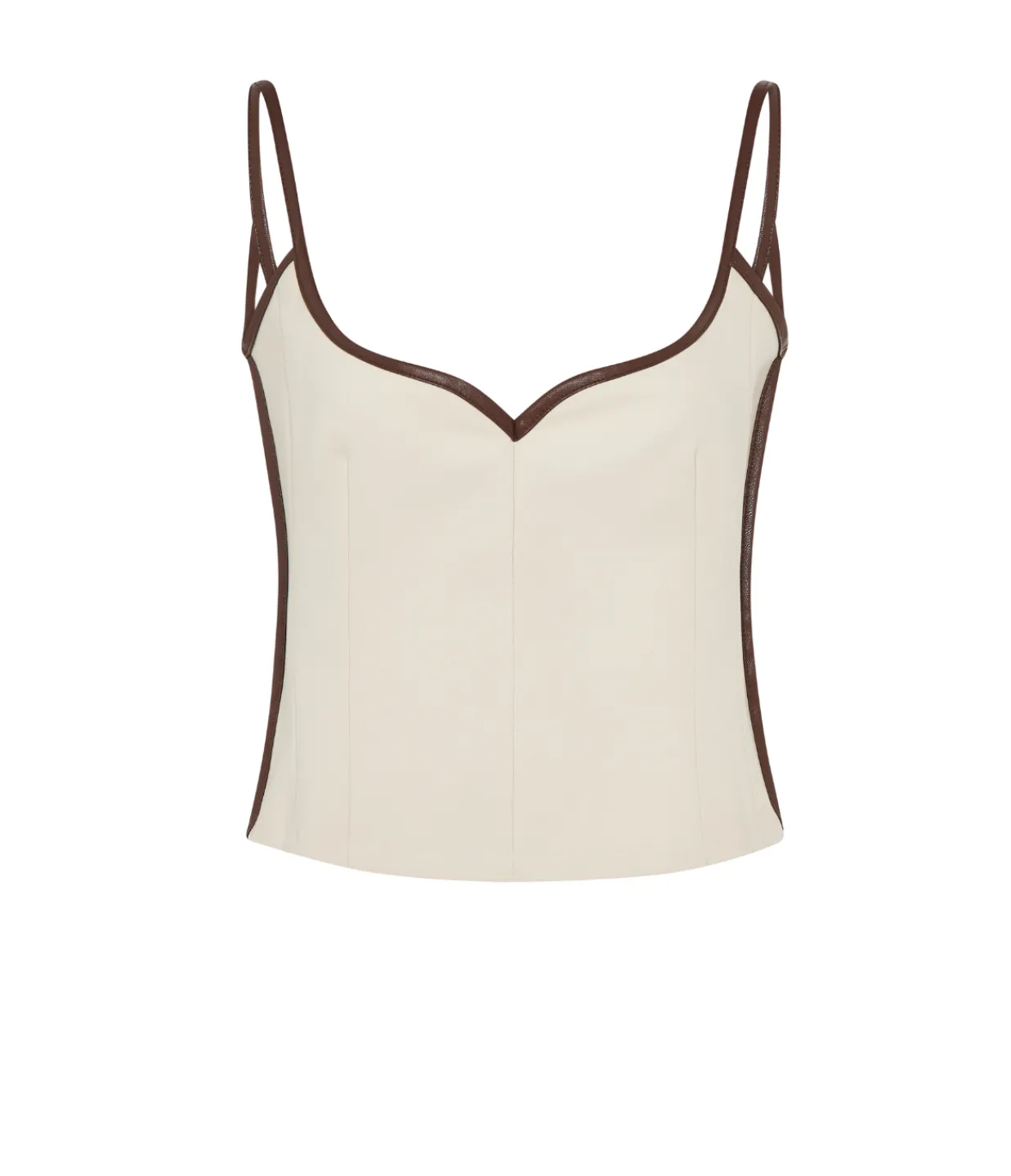 Paris Georgia Heart Bodice Singlet in Carob Cream Discount