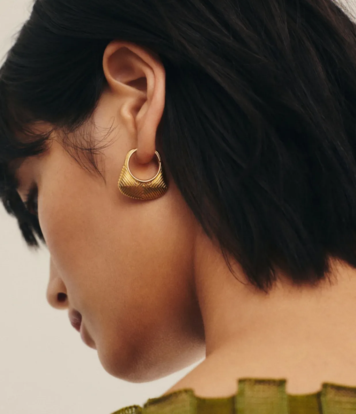 Missoma Hera Ridge Hoop Earrings in Gold Store
