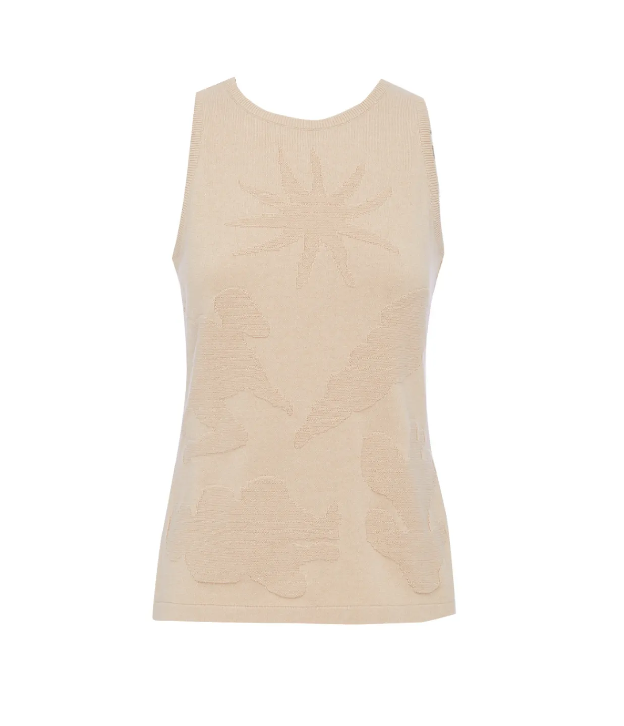 Albus Lumen High Neck Knit Singlet in Sand Best Sale
