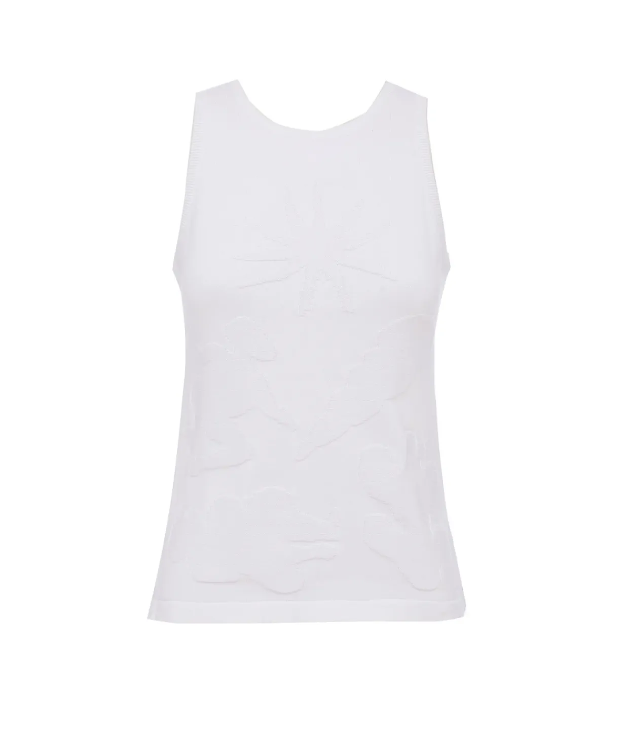 Albus Lumen High Neck Knit Singlet in White Store