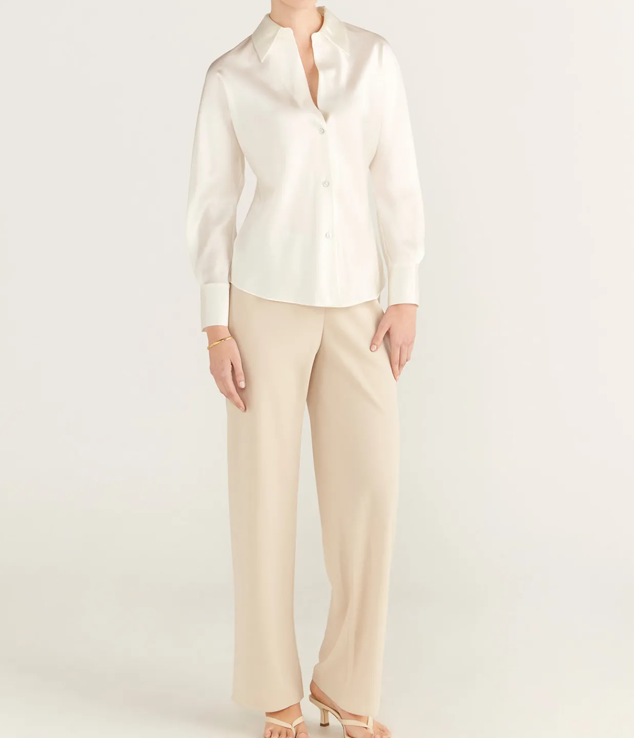 Vince High Waisted Bias Pant in Shell Discount